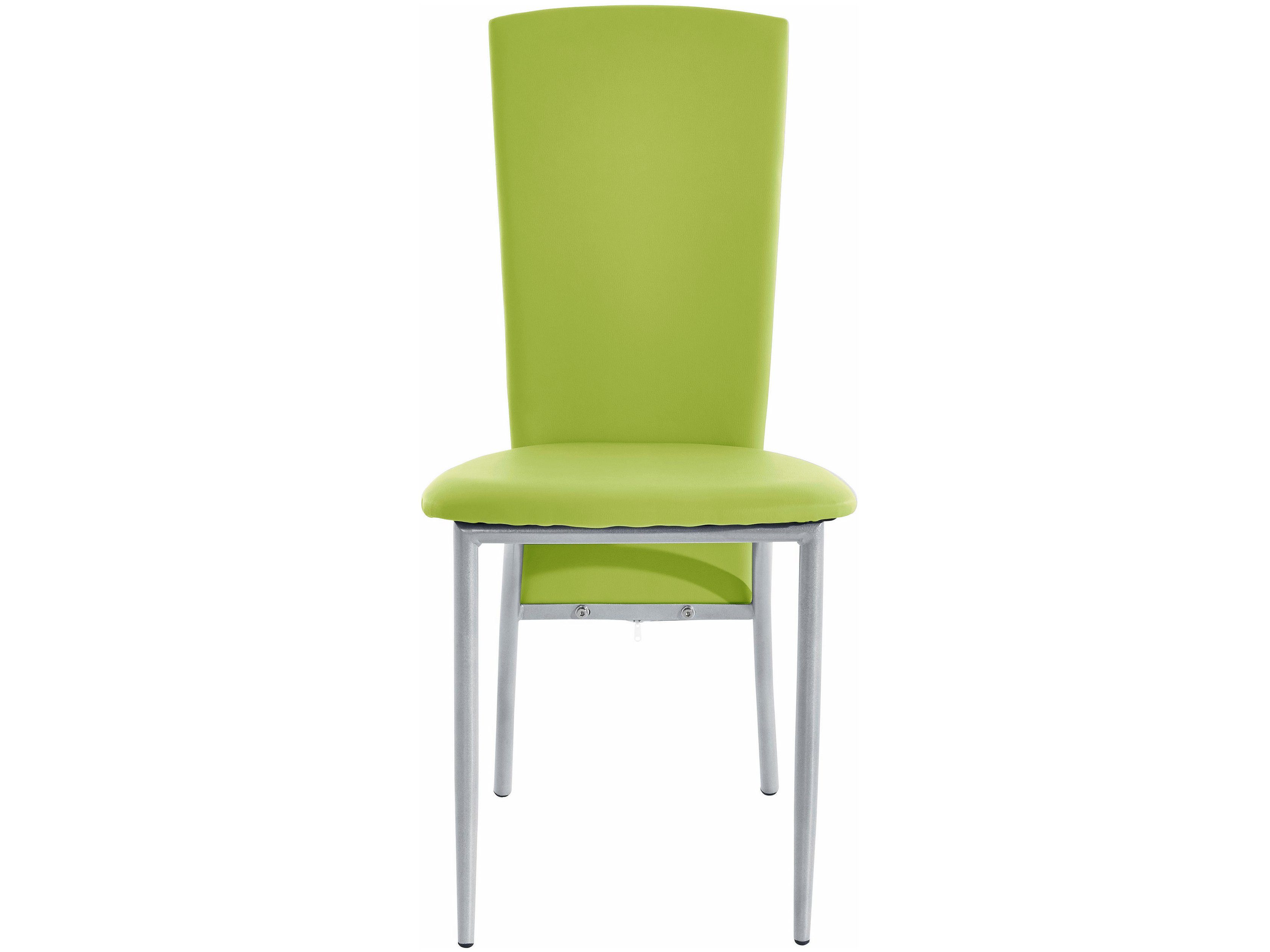 (Set, Kunstleder, cm aus in 47 2 ca. Bezug grün Sitzhöhe Esszimmerstuhl Metallgestell silber, loft24 St), Nevada