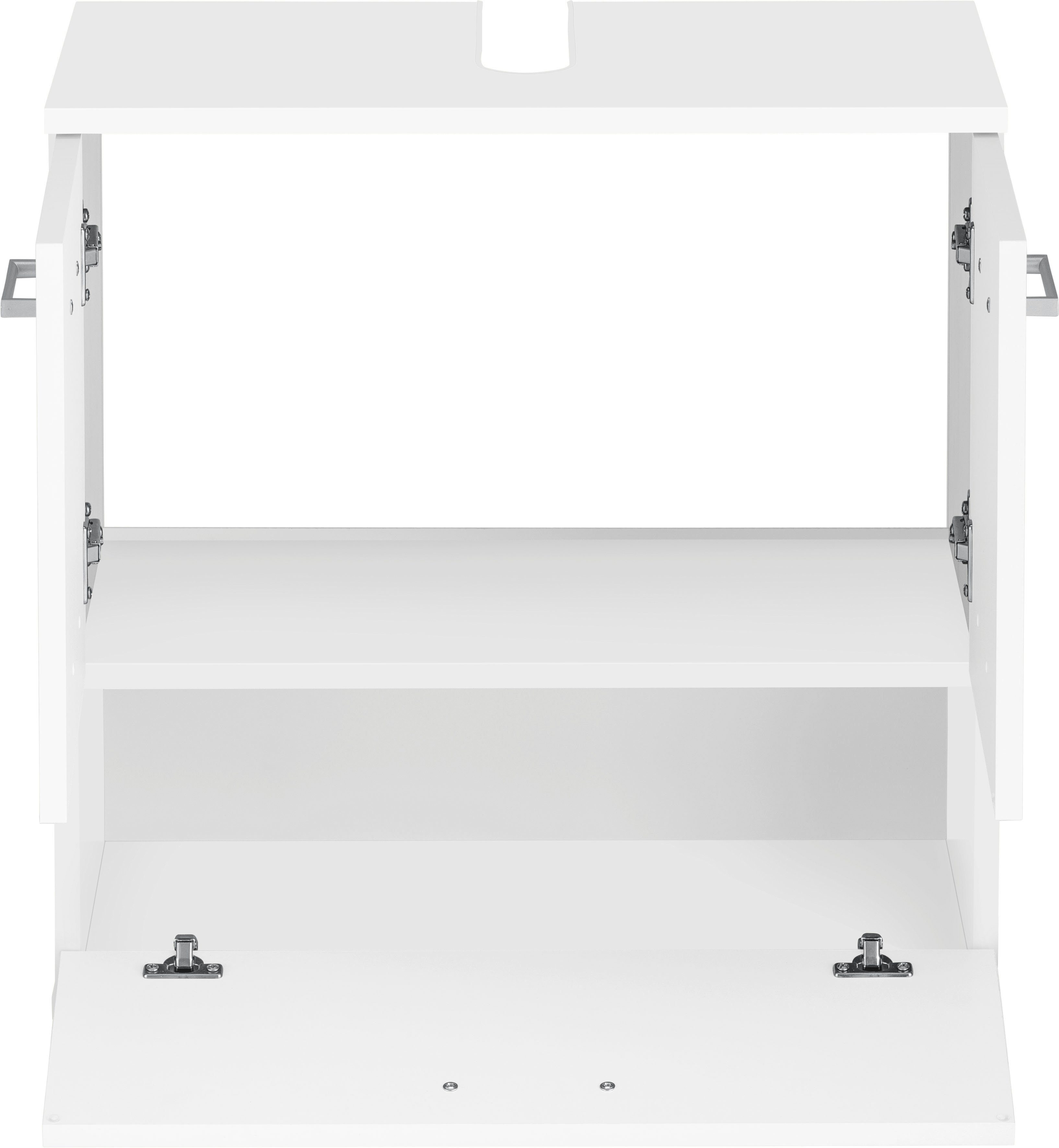 Schildmeyer Waschbeckenunterschrank Mobes Breite 60 Badezimmerschrank Unterschrank | weiß weiß/weiß cm, WBU Badschrank