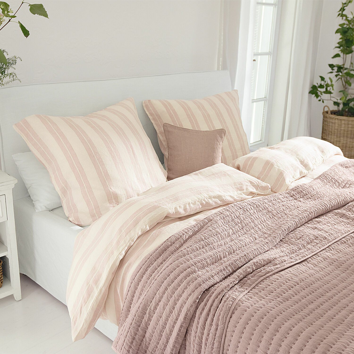 Mirabeau Bettwäsche Bettwäsche Dordogne rosa/creme, 100% günstig online kaufen