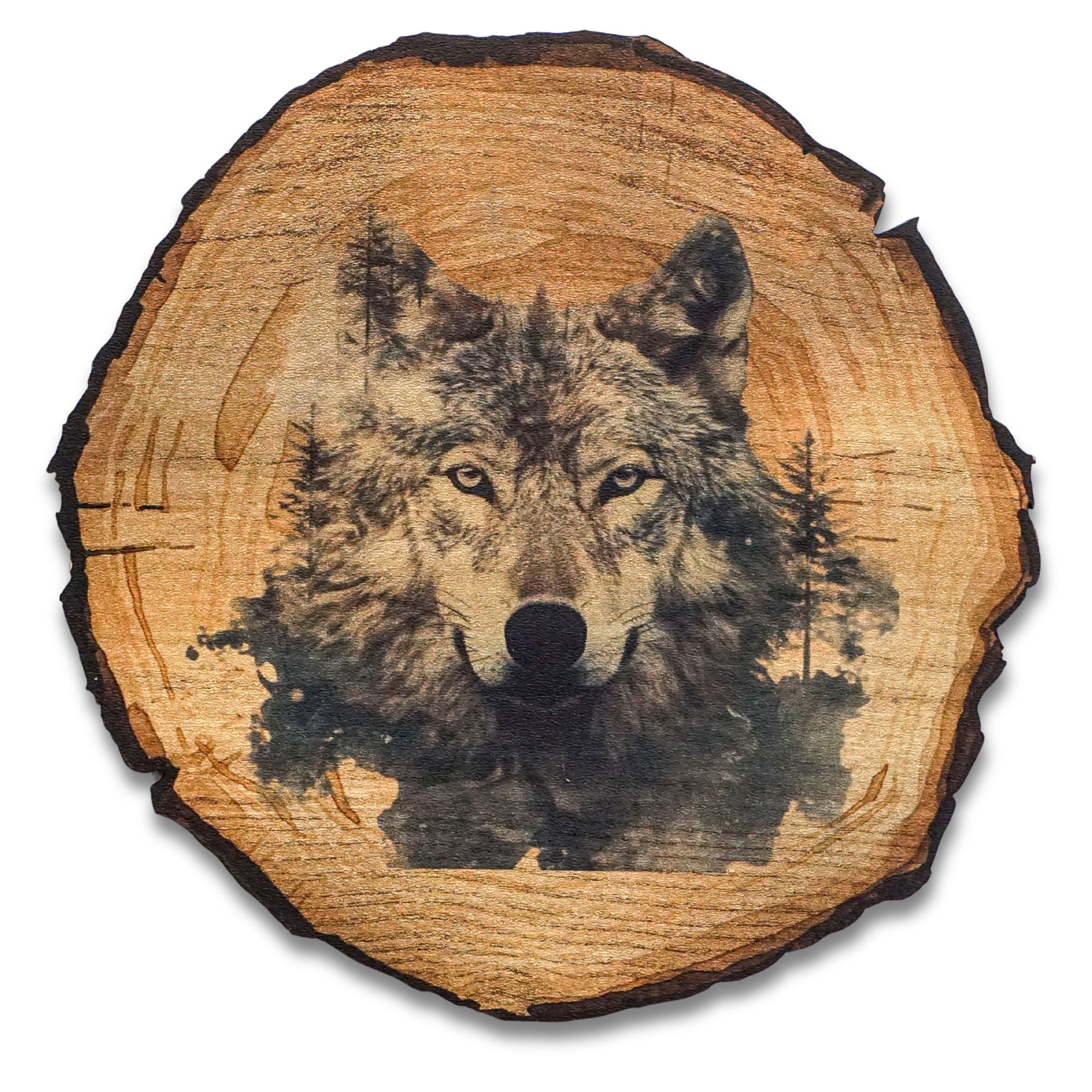 DARO Design Leinwandbild Modern Abstrakt Wandbilder XXL Wandbild Wand Deko Leinwand Bilder, (Wolf - Bild groß Wohnzimmer Schlafzimmer Küche Esszimmer Einteilig Rund Fotodruck Leinwände Wanddeko Abstrakte Kunst Boho), Ø20cm