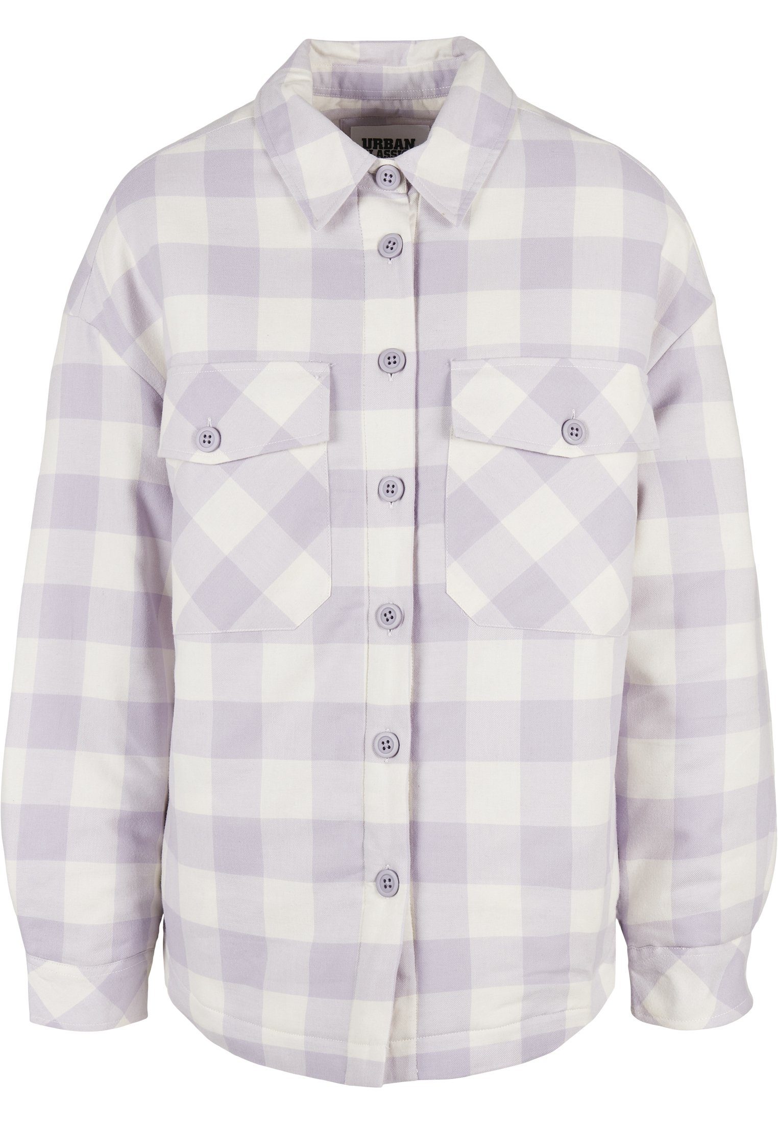 Overshirt whitesand/softlilac Padded Ladies Sommerjacke (1-St) Flanell URBAN Damen CLASSICS