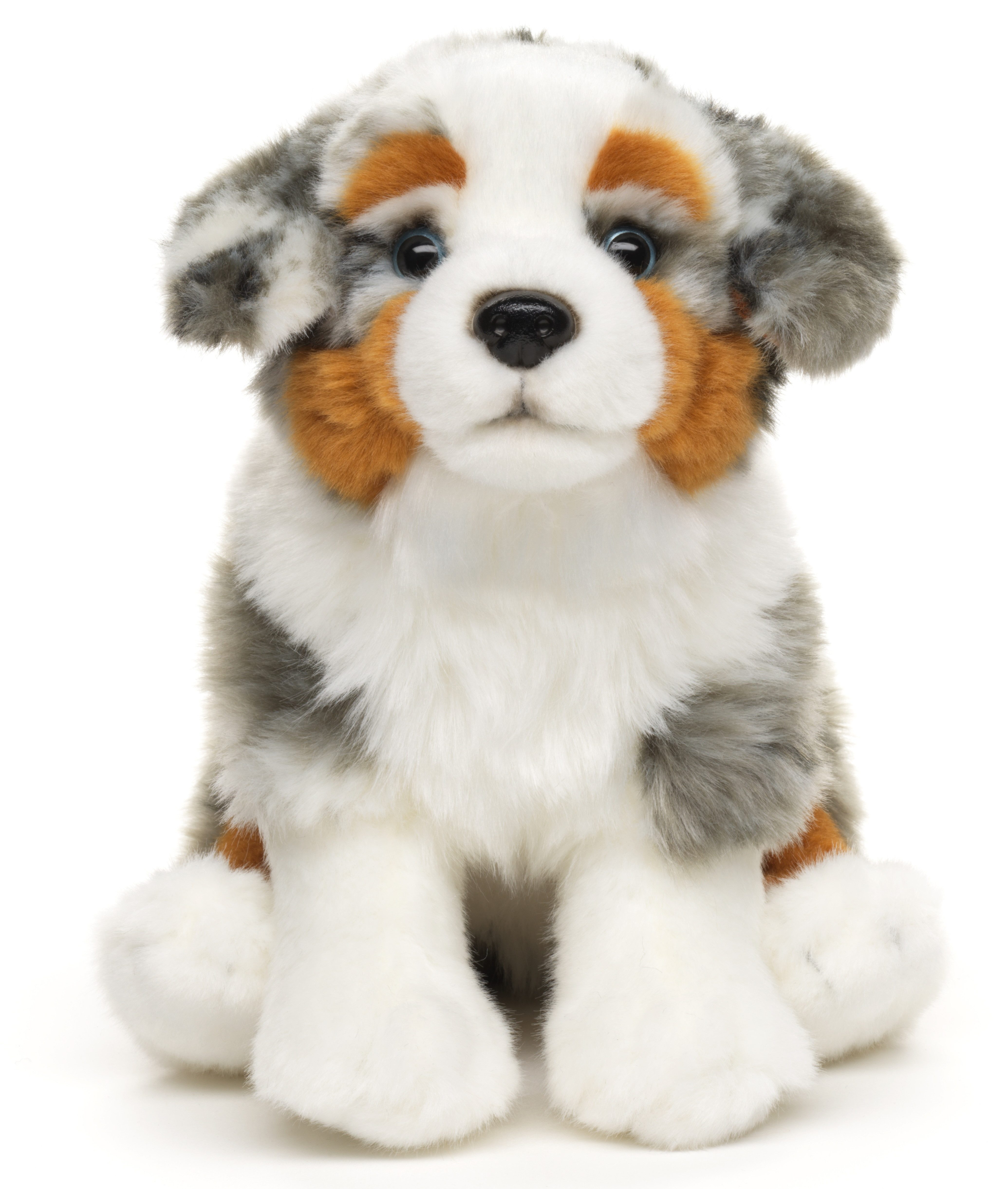 Uni-Toys Kuscheltier Australischer Schäferhund - 27 cm - mit/ohne Leine - Plüschtier, zu 100 % recyceltes Füllmaterial