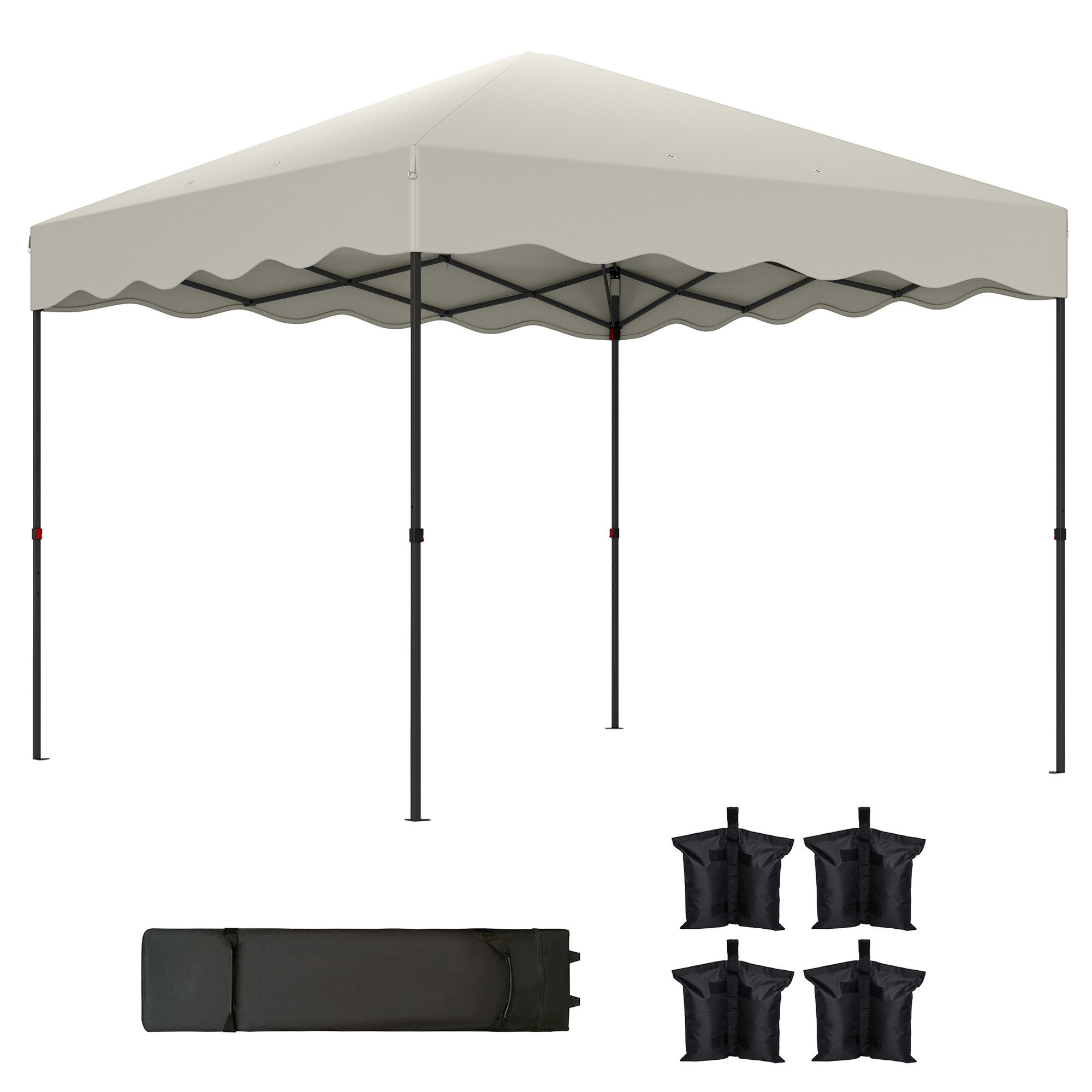 Outsunny Faltpavillon ca.3x3m, wasserabweisend Stabil Winterfest günstig online kaufen
