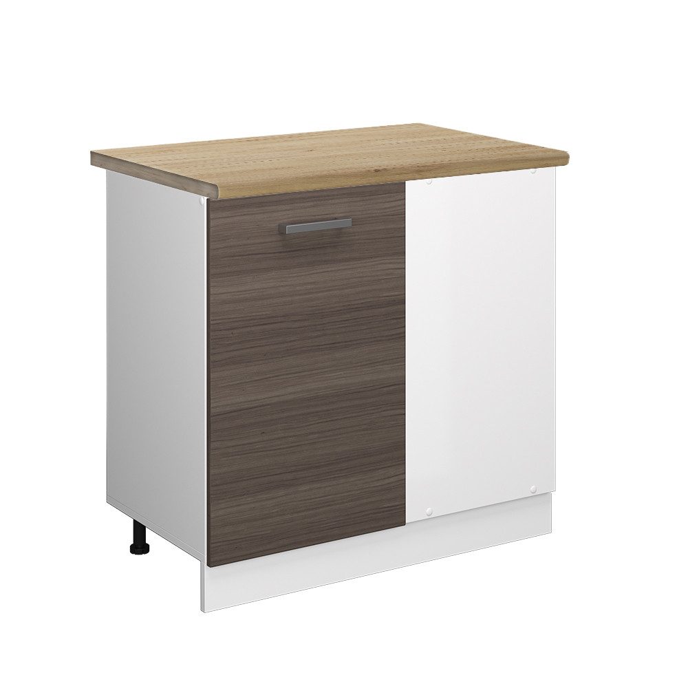 Vicco Eckunterschrank R-Line, Grau/Weiß, 86 cm, günstig online kaufen