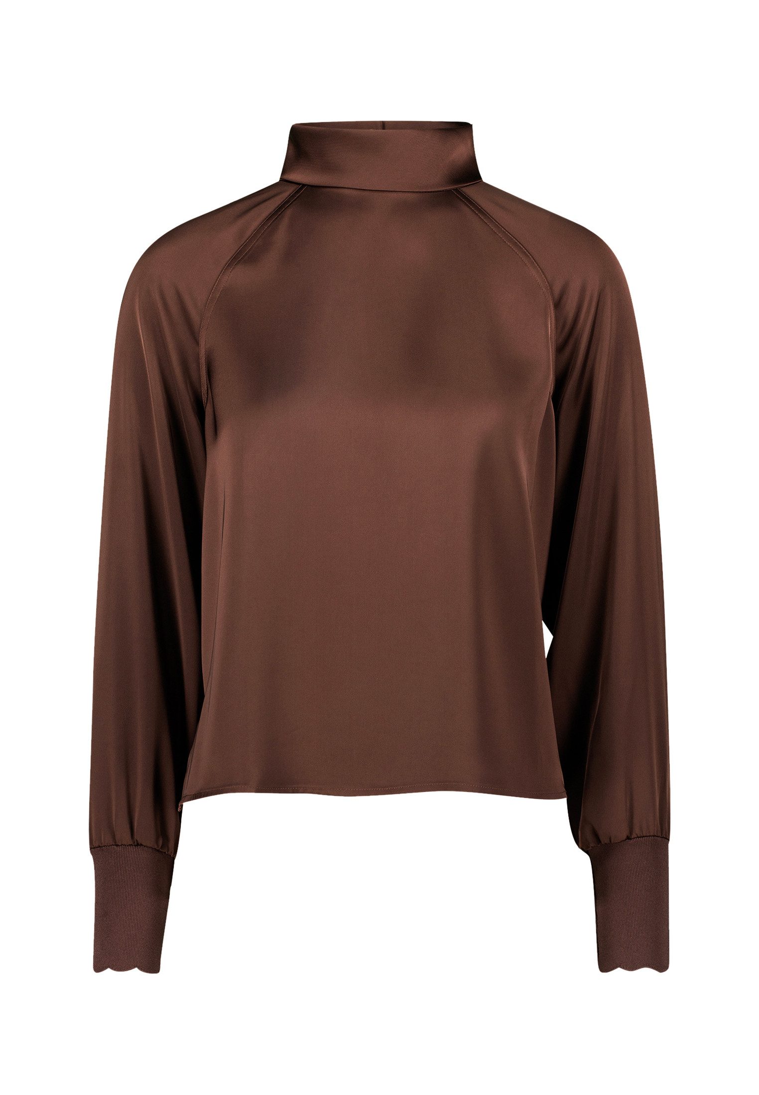 Zero Satinbluse Damen Satinbluse mit Stehkragen günstig online kaufen