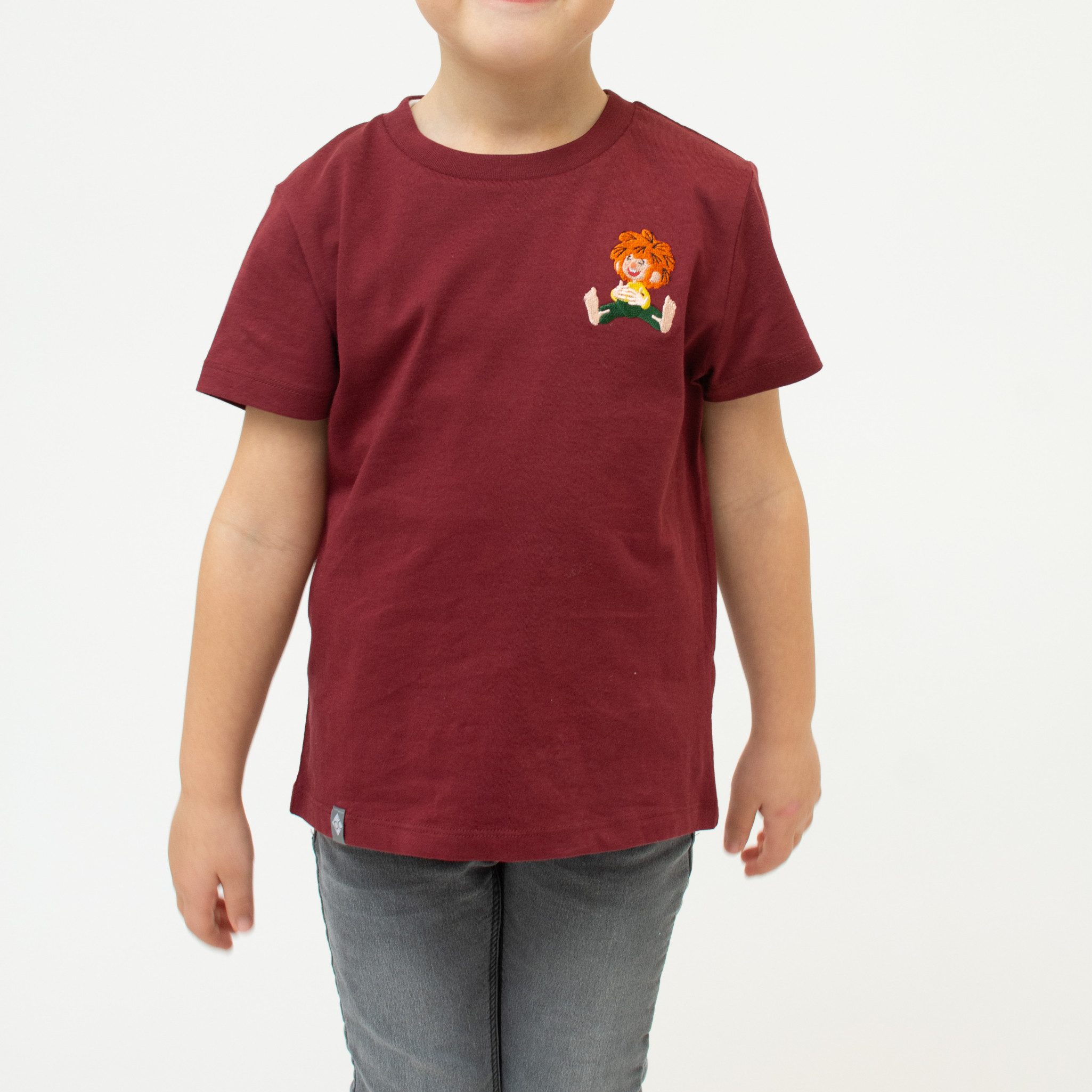 Bavarian Caps T-Shirt Bavarian Caps T-Shirt "Pumuckl lacht" - dunkelrot (Kinder) (T-Shirt, T-Shirt)