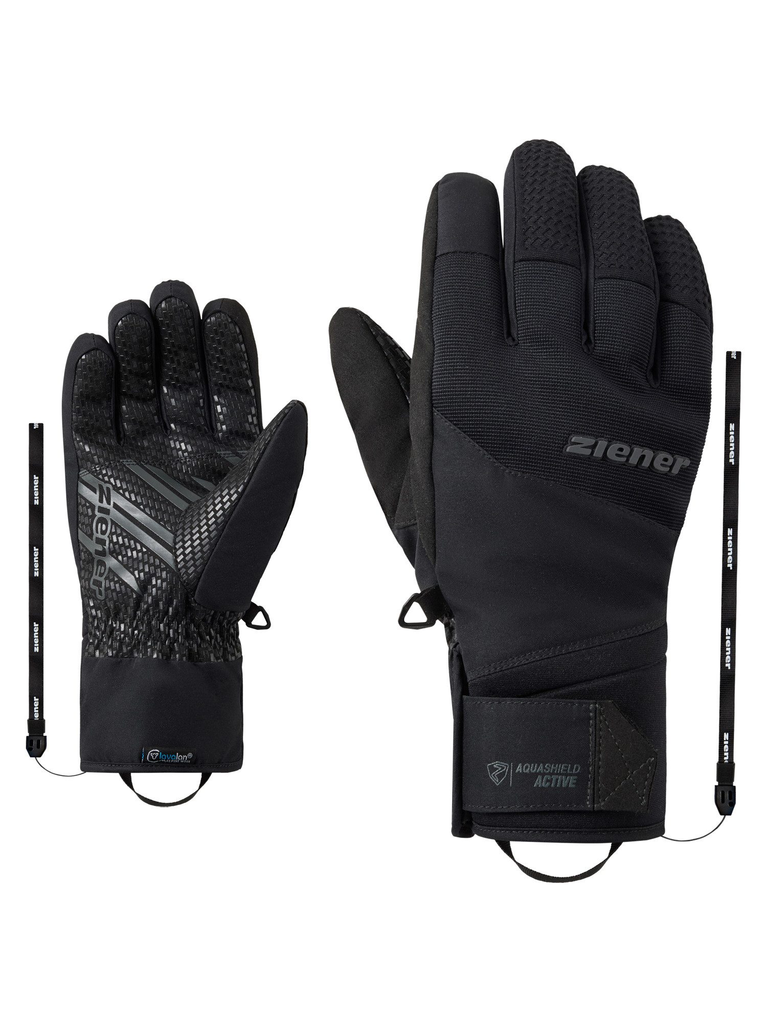 Ziener Skihandschuhe GASTIUS-Z AQUASHIELD® lavalan® wasserdicht, winddicht, atmungsaktiv, Wollwattierung