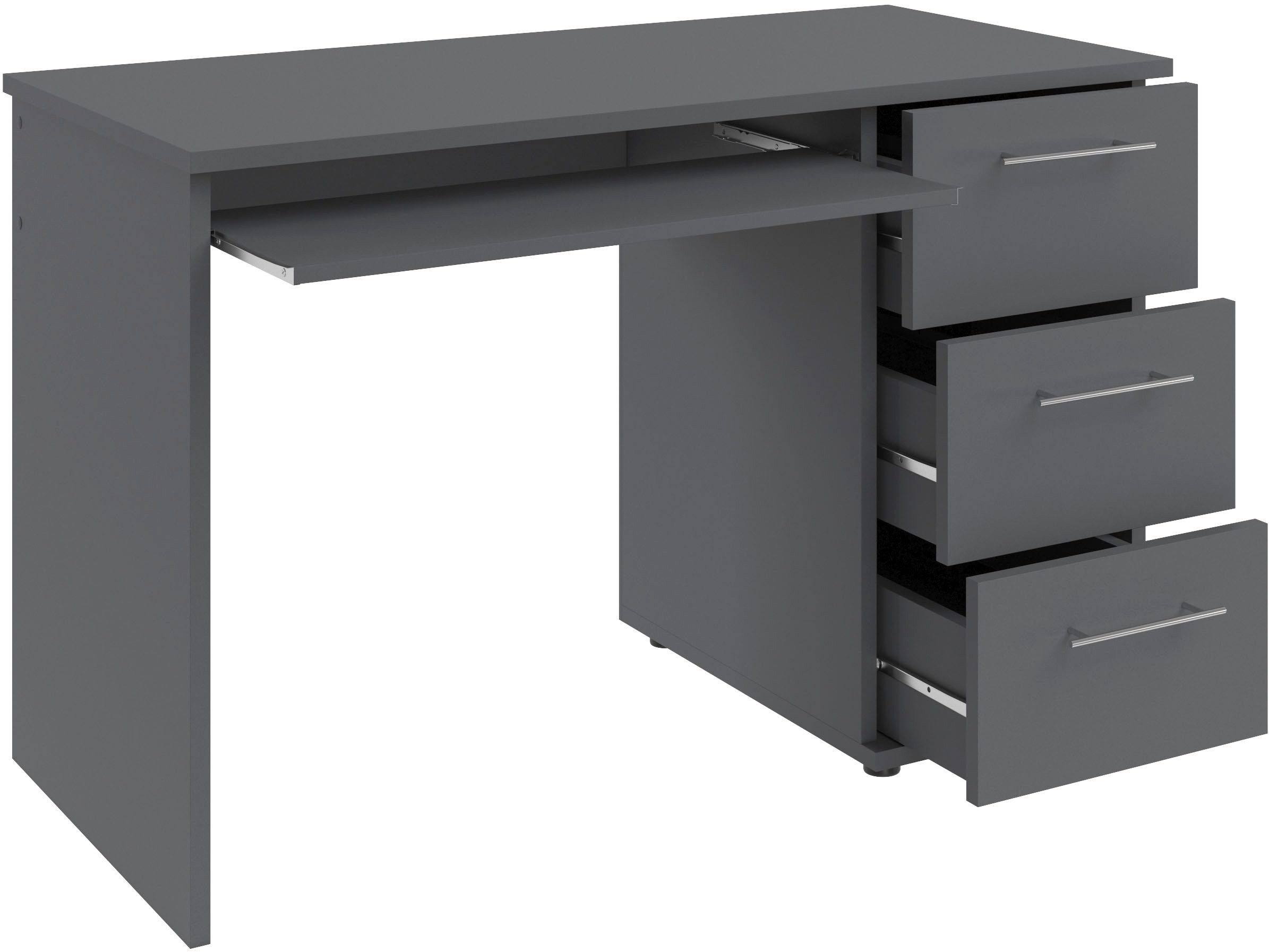 VOGL Möbelfabrik Schreibtisch Tobi, mit 3 Schubkästen, optional mit Tastaturauszug, Breite 115 cm – Bild 5 von 5