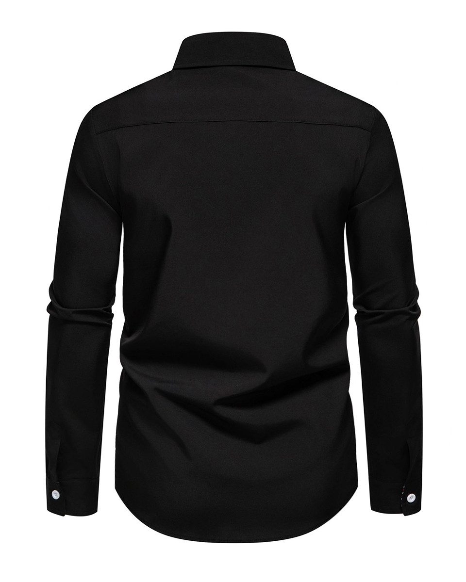 Allthemen Langarmhemd mit stylischen Gingham-Kontrastdetails günstig online kaufen