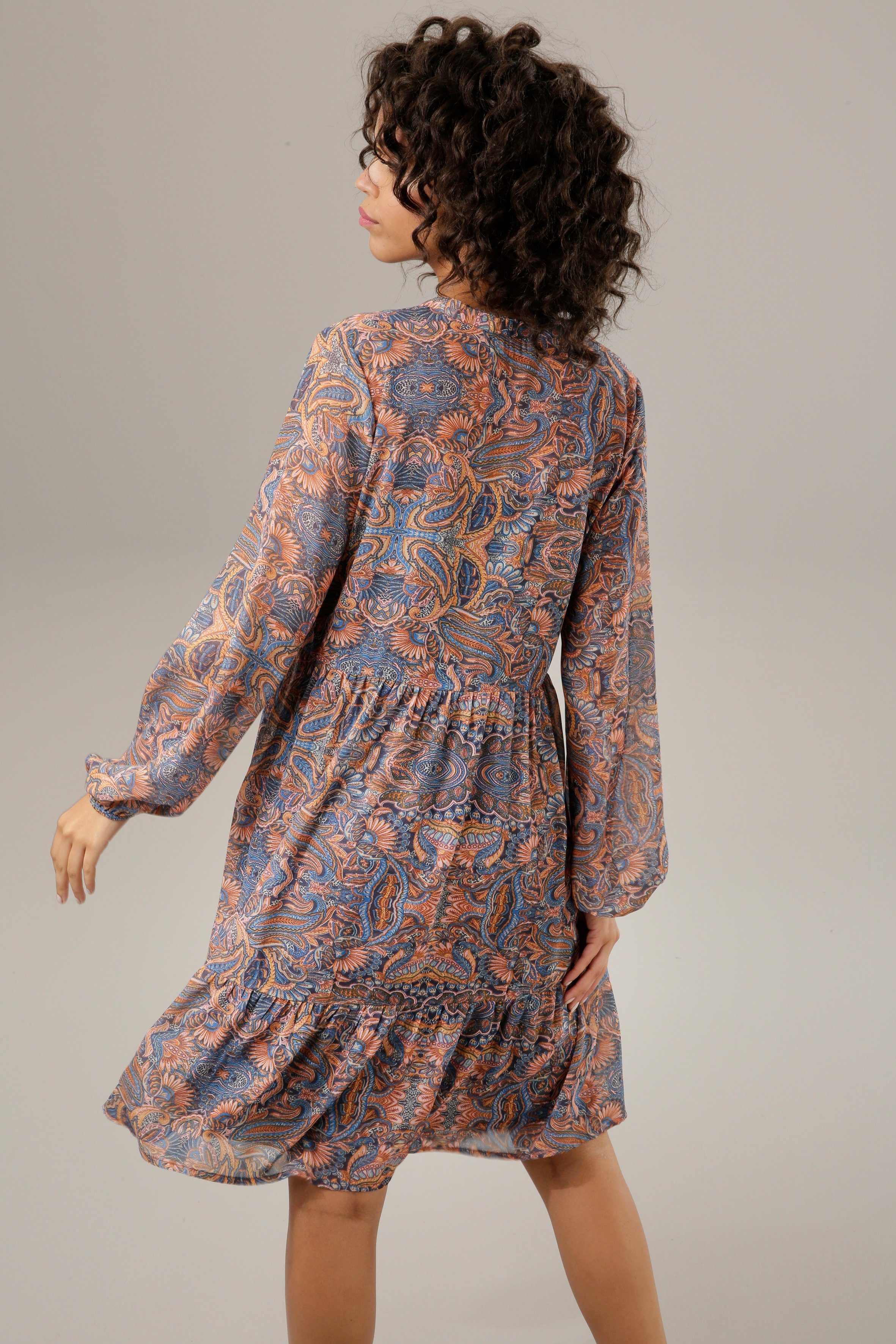 Blusenkleid bedruckt phantasievollem CASUAL mit Aniston Paisley-Muster