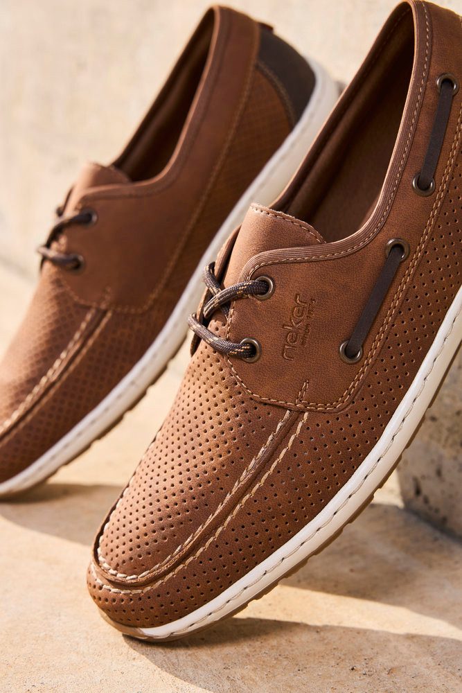 Rieker Bootsschuh Mokassin, Halbschuh, Frühlingsschuh mit Perforation