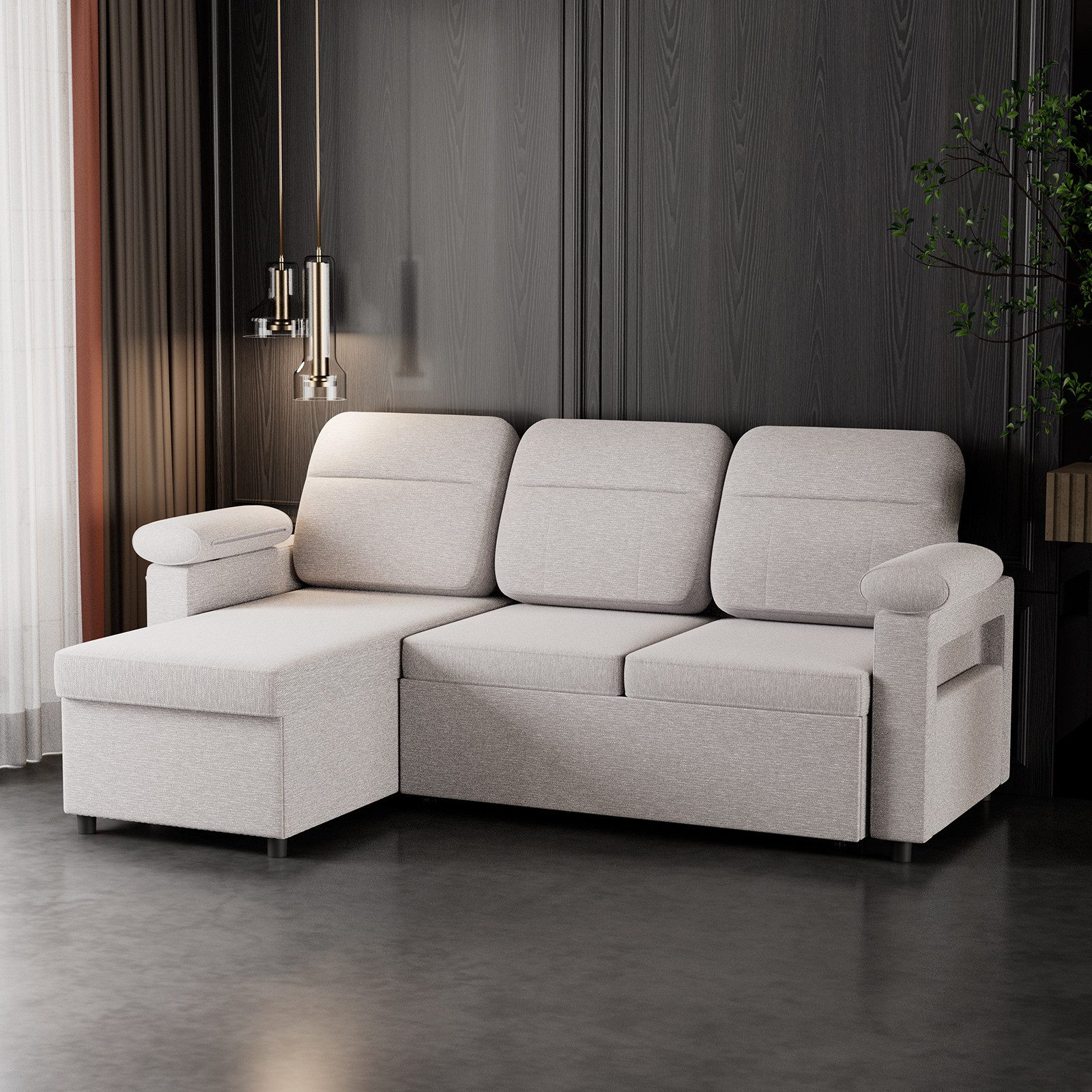 HOMAVO Ecksofa HOMAVO L-Ecksofa, Breite: 203 günstig online kaufen