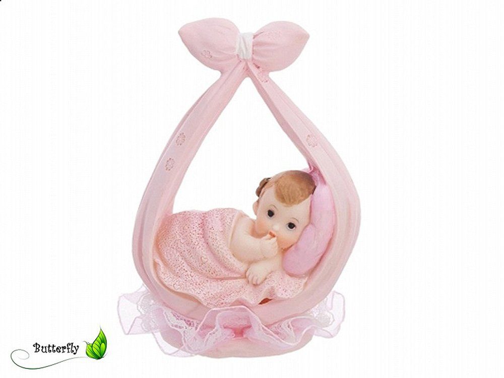 Mädchen Baby Dekofigur, einem 11cm Schal, Tortenfigur partydeco rosa, in