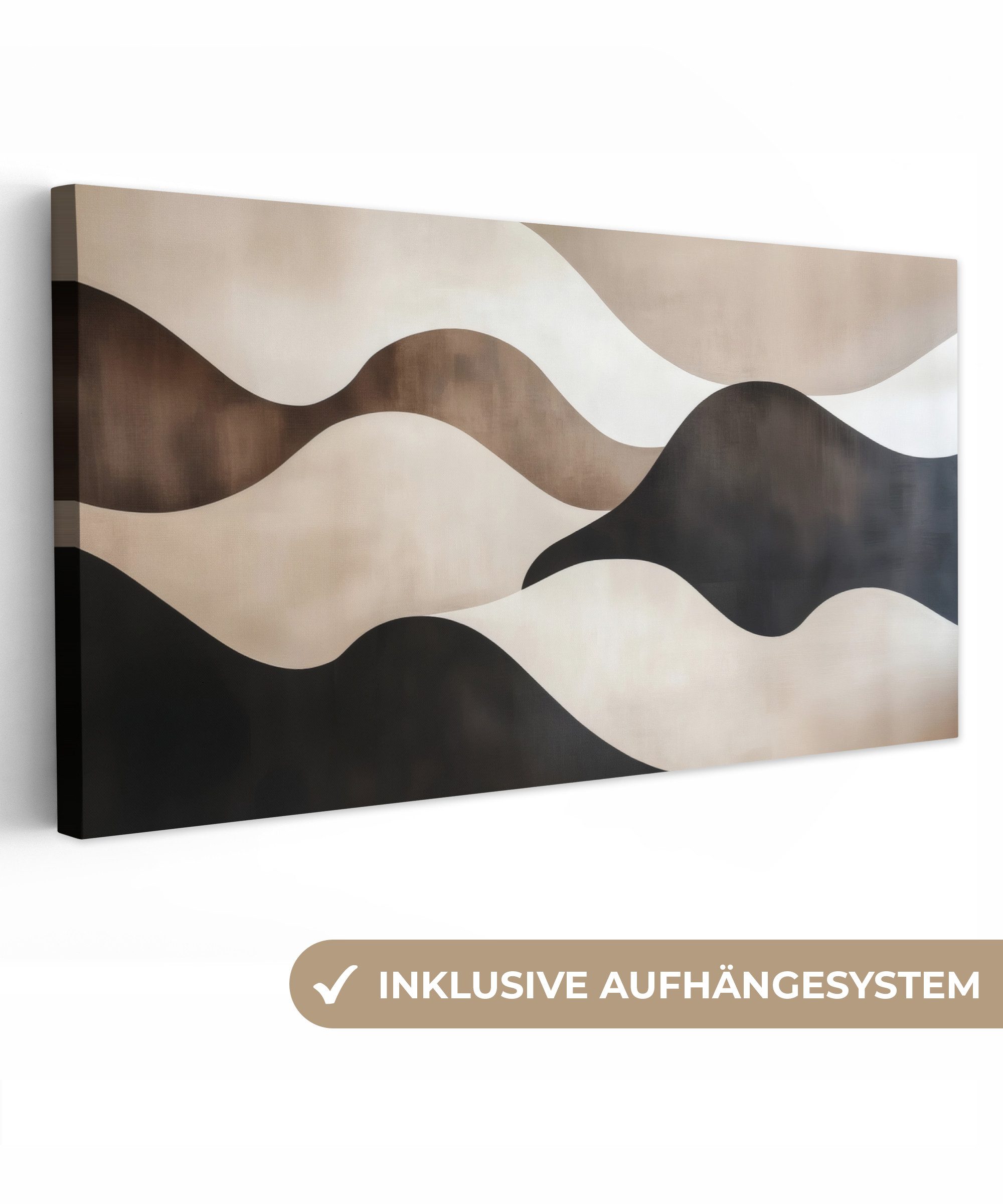 OneMillionCanvasses® Leinwandbild Panorama Wellen - Abstrakt günstig online kaufen