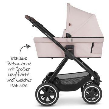 ABC Design Kombi-Kinderwagen Samba Starter Set - Pure Edition - Berry, Kinderwagen Buggy mit Babywanne, Babyschale, Sportsitz,Wickeltasche
