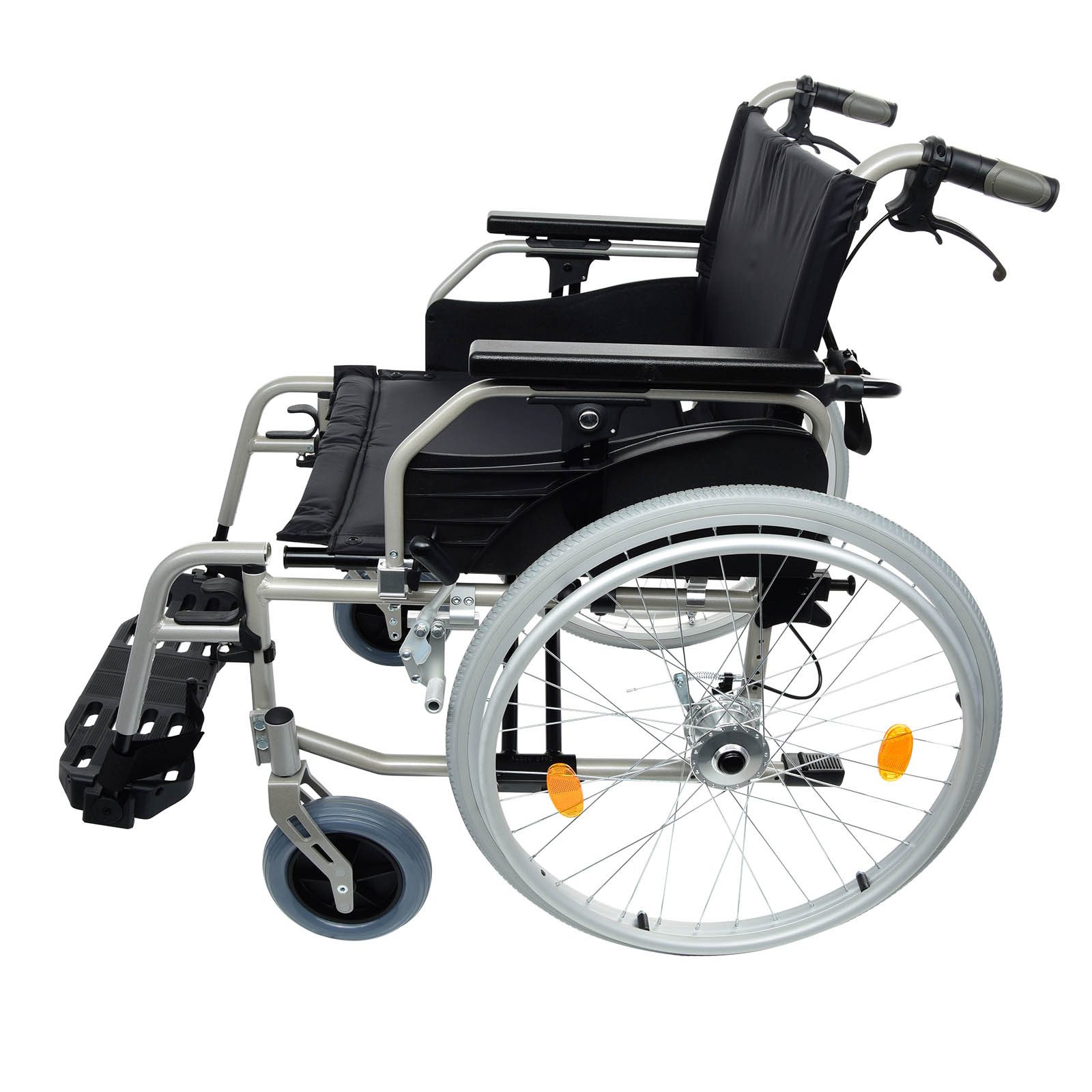 bescomedical Rollstuhl PRIMUS ML XL - extra breiter Transportrollstuhl - bis 190 kg belastbar, Leichtgewichtrollstuhl - Breite wählbar - mit Trommelbremse
