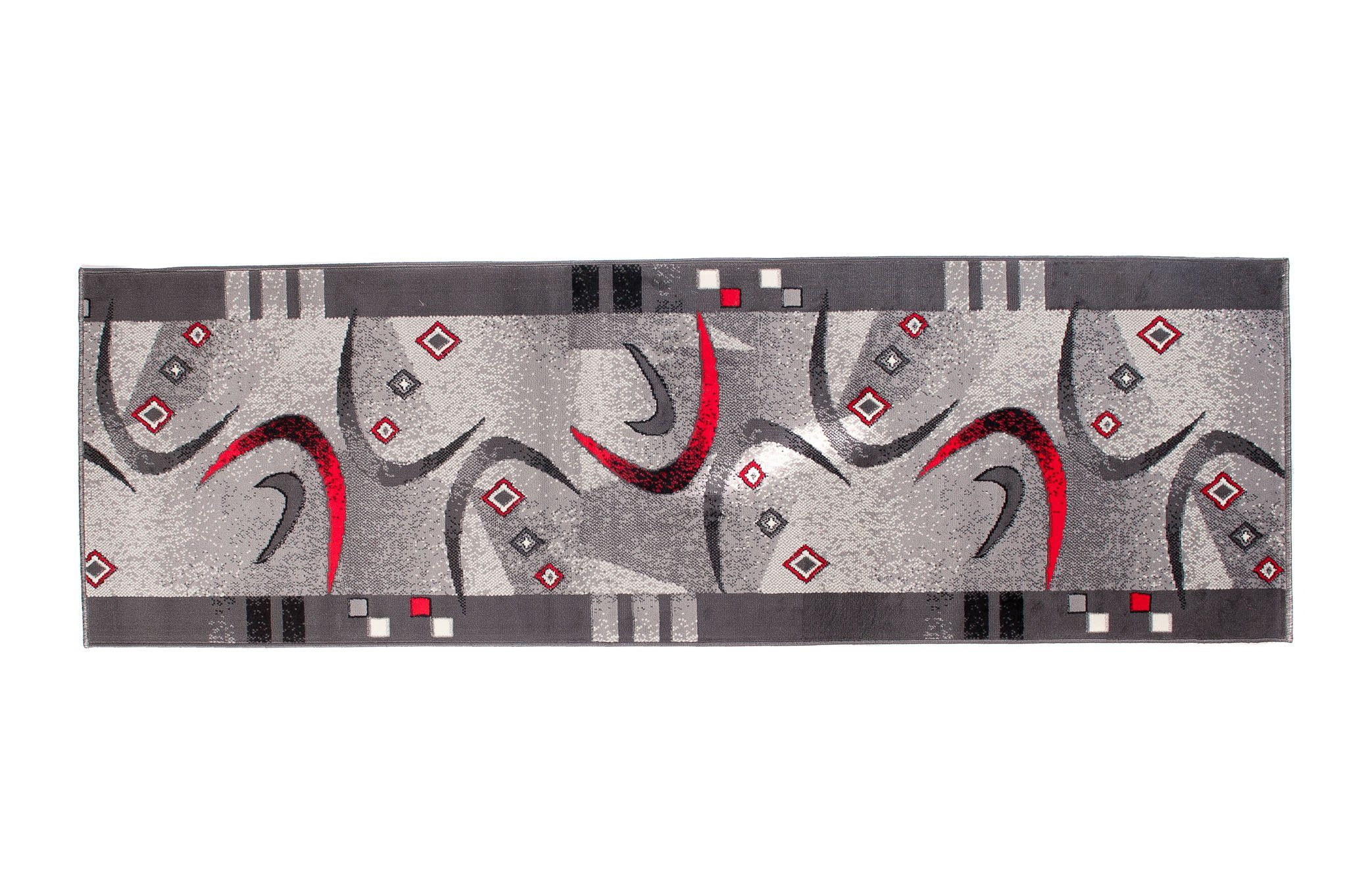 Mazovia Läufer Läufer Flurläufer Modern für Vorzimmer 100 cm Breit Grau, 100 x 100 cm, Kurzflor, Meterware, Höhe 8 mm