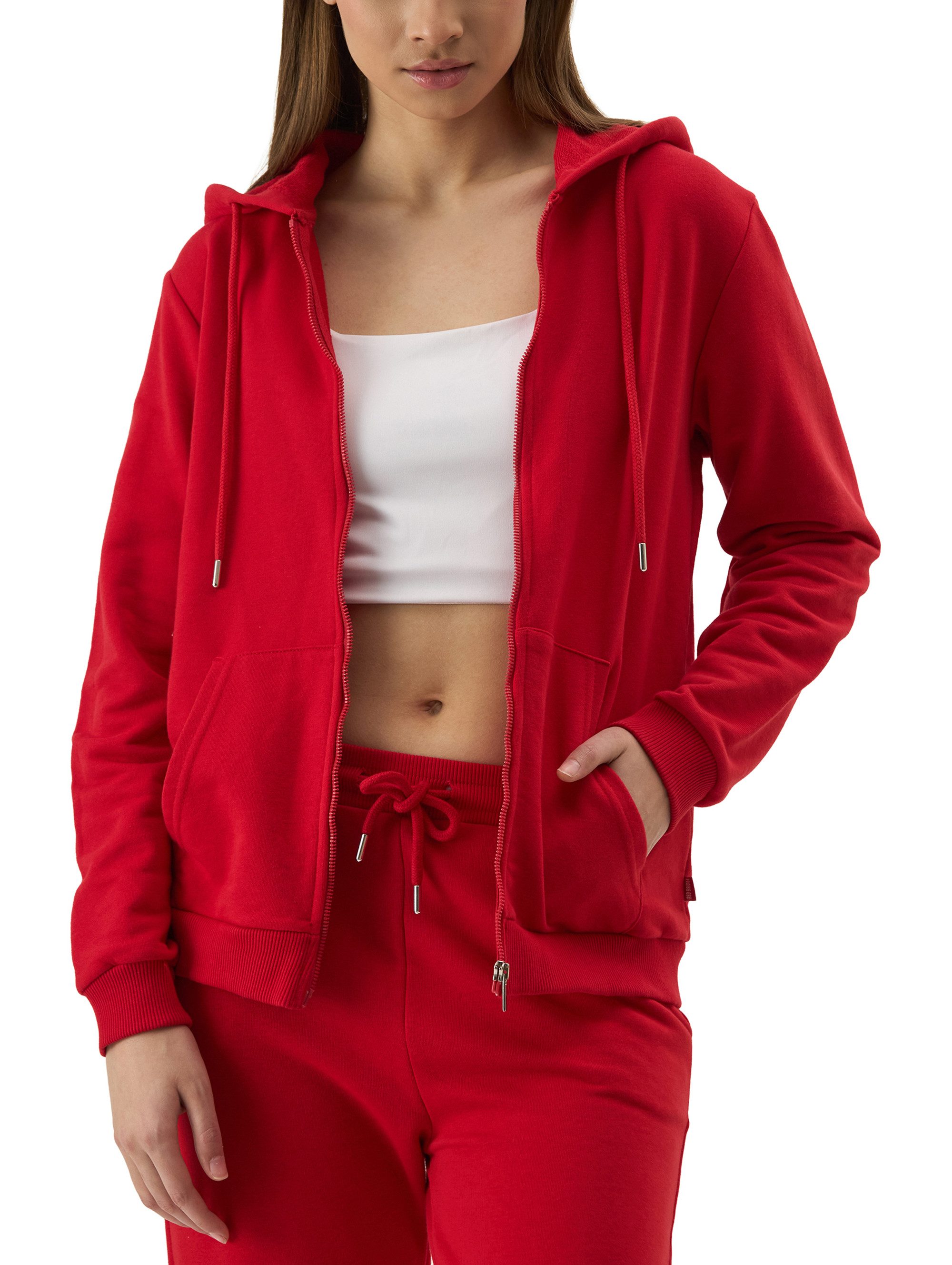 RedBridge Kapuzensweatjacke Basic mit Zipper und Kordelzug