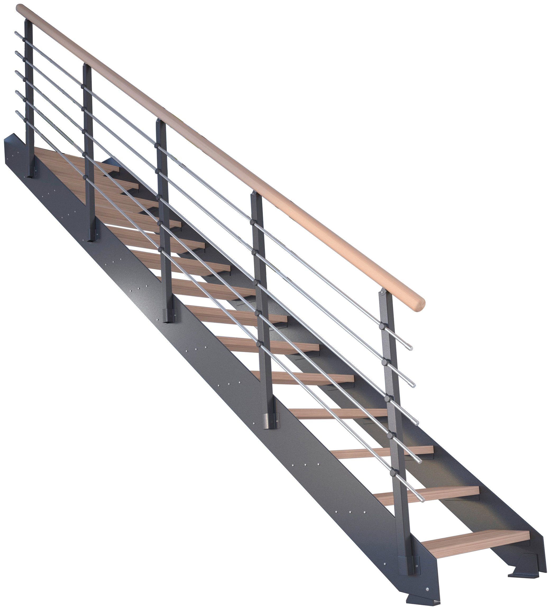 Starwood Systemtreppe Kos, Metall, offen, Geteilte Stufen