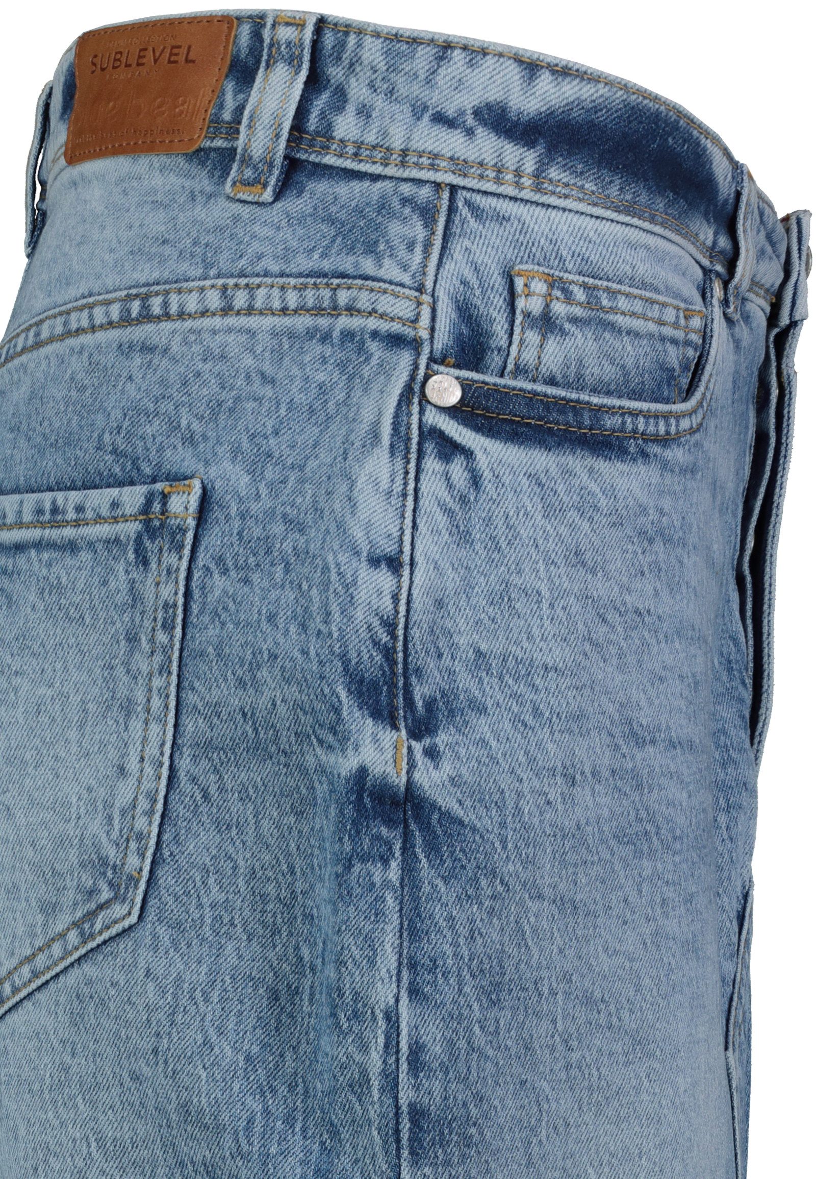 SUBLEVEL Jeansrock Damen Jeans rock Rock MAXI Lange Rock Denim Stretch Vintage Used-Look – Bild 4 von 5