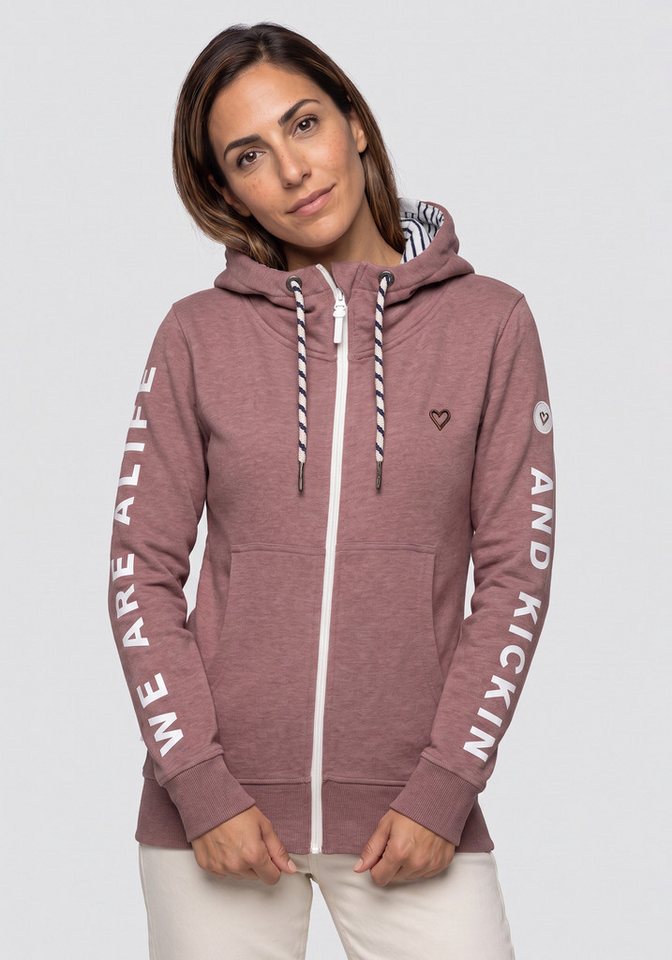 Alife & Kickin Sweatjacke JessyAK A leichte Kapuzensweatjackemit Logo-Schriftzug auf den Ärmeln