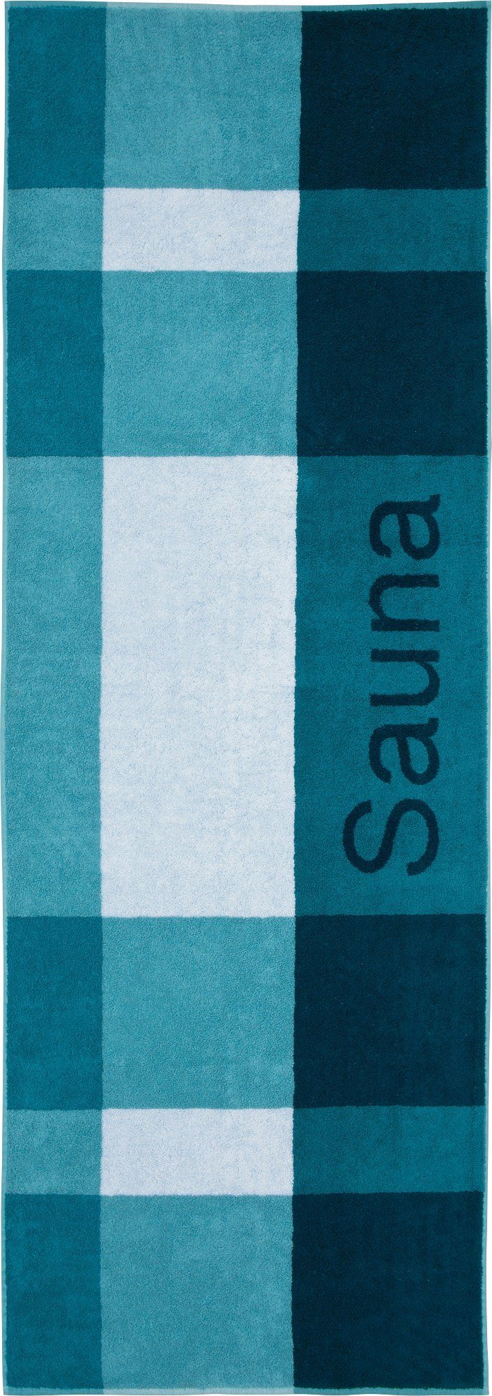 Erwin Müller Saunatuch Saunatuch, Walkfrottier, Walk-Frottier Karo/Schriftzug: SAUNA