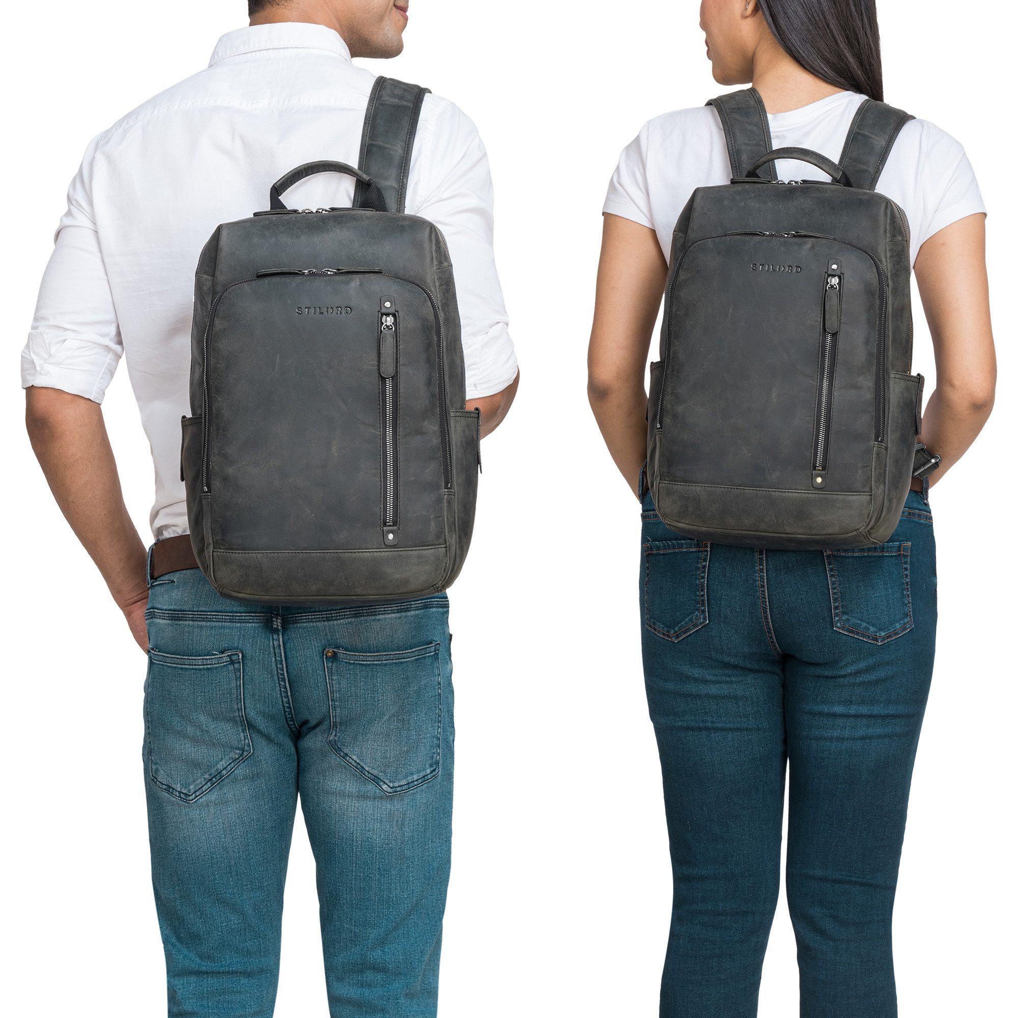 STILORD Notebook-Rucksack "Johnson" Lederrucksack Herren Business günstig online kaufen