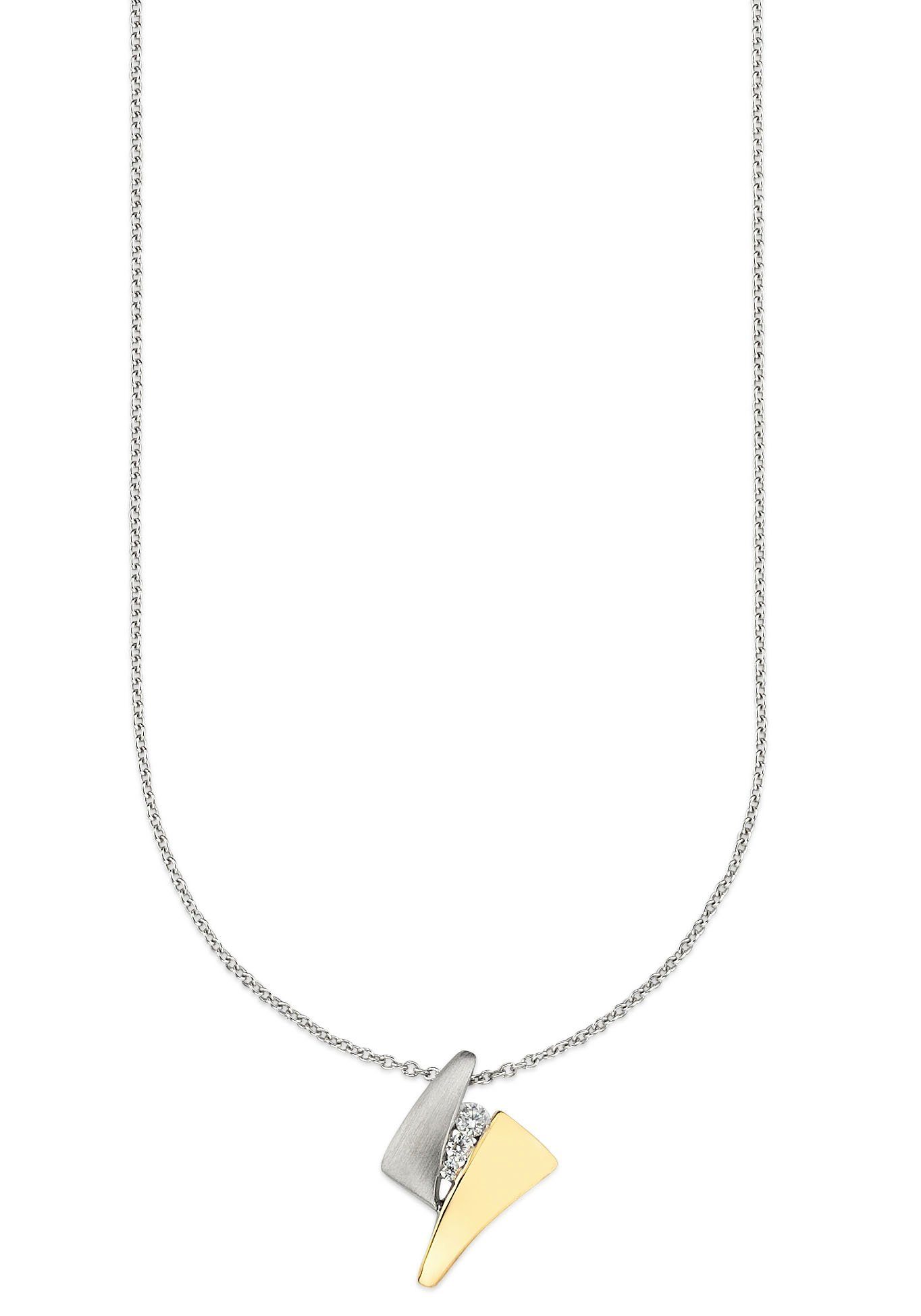 Bruno Banani Kette mit Anhänger Schmuck Geschenk Silber 925 Halsschmuck  Halskette Ankerkette, zu Kleid, Shirt, Jeans, Sneaker! Anlass Geburtstag  Weihnachten, Gesamtlänge ca. 45 cm, verstellbar