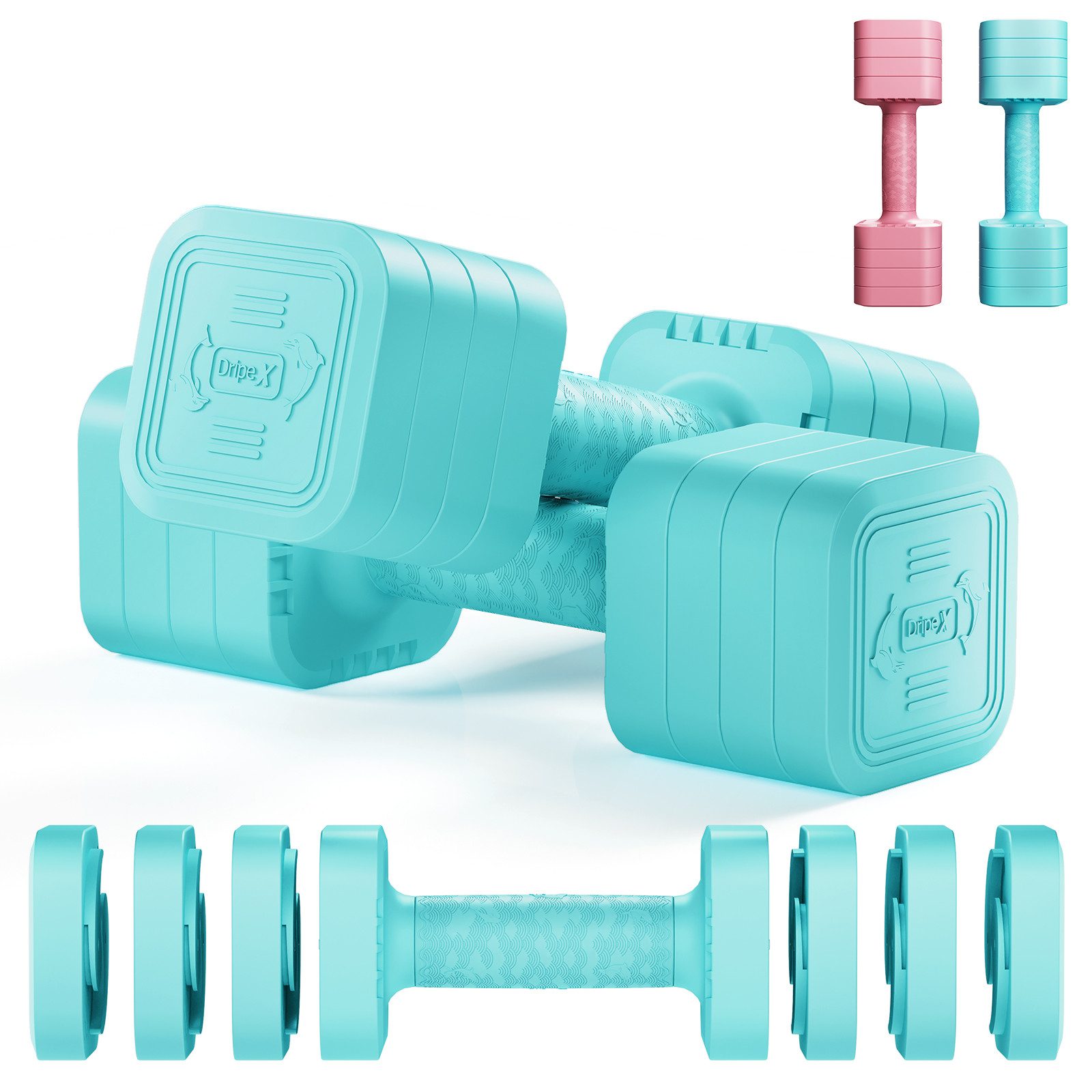 Hantel-Set verstellbare Hanteln Set 2er 2,5kg/5kg, justierbare 6 Hantelplatten
