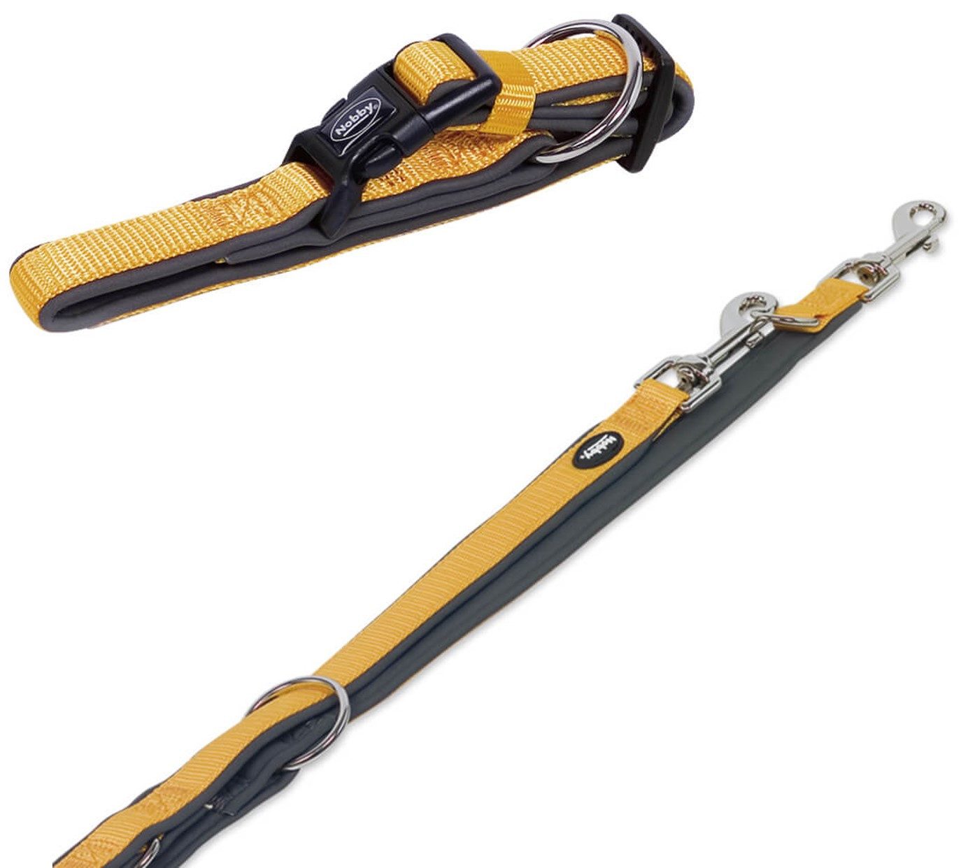 Nobby Hunde-Halsband Hundehalsband und Leine Set "Classic Preno", orange, XS-S