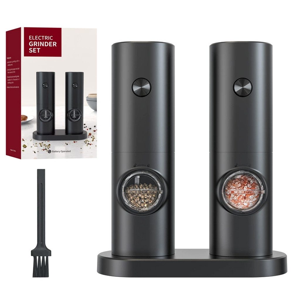 Salz-/Pfeffermühle Salz und Pfeffermühlen Elektrische 2er Set,Batteriebetrieben mit Basis