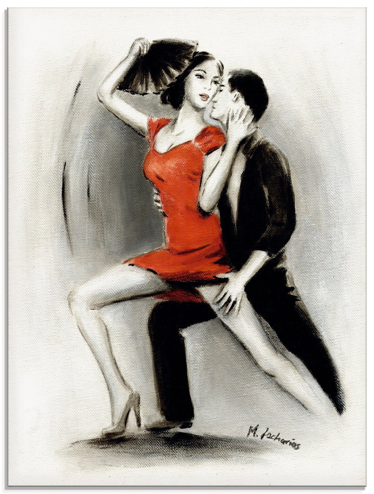 Artland Glasbild Leidenschaftliches Tanzpaar, Menschen (1 St), in verschiedenen Größen