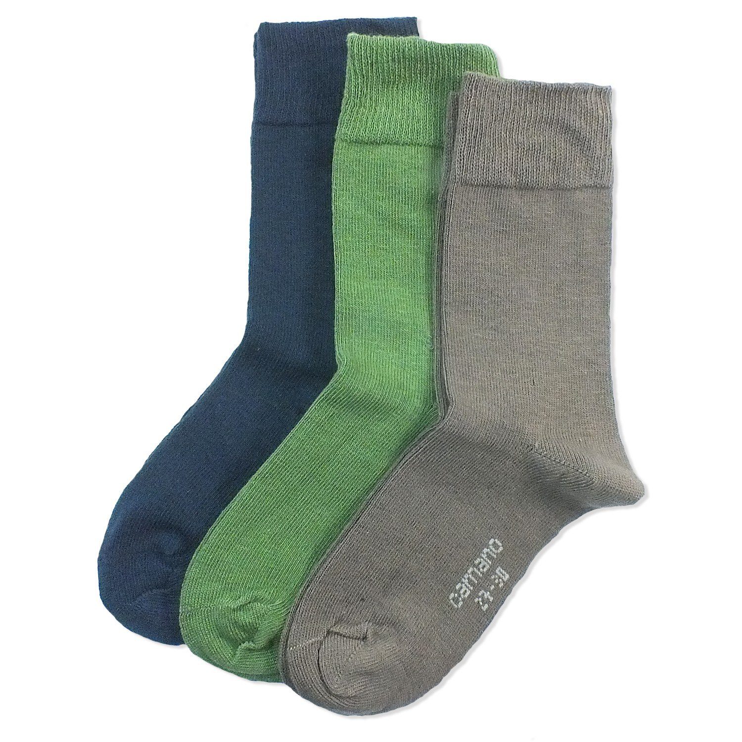 Camano Langsocken CA3701 (Packung, 3-Paar, Kinder mit Mädchen Paar) Kindersocken Socken, Jungen Baumwolle, & 3