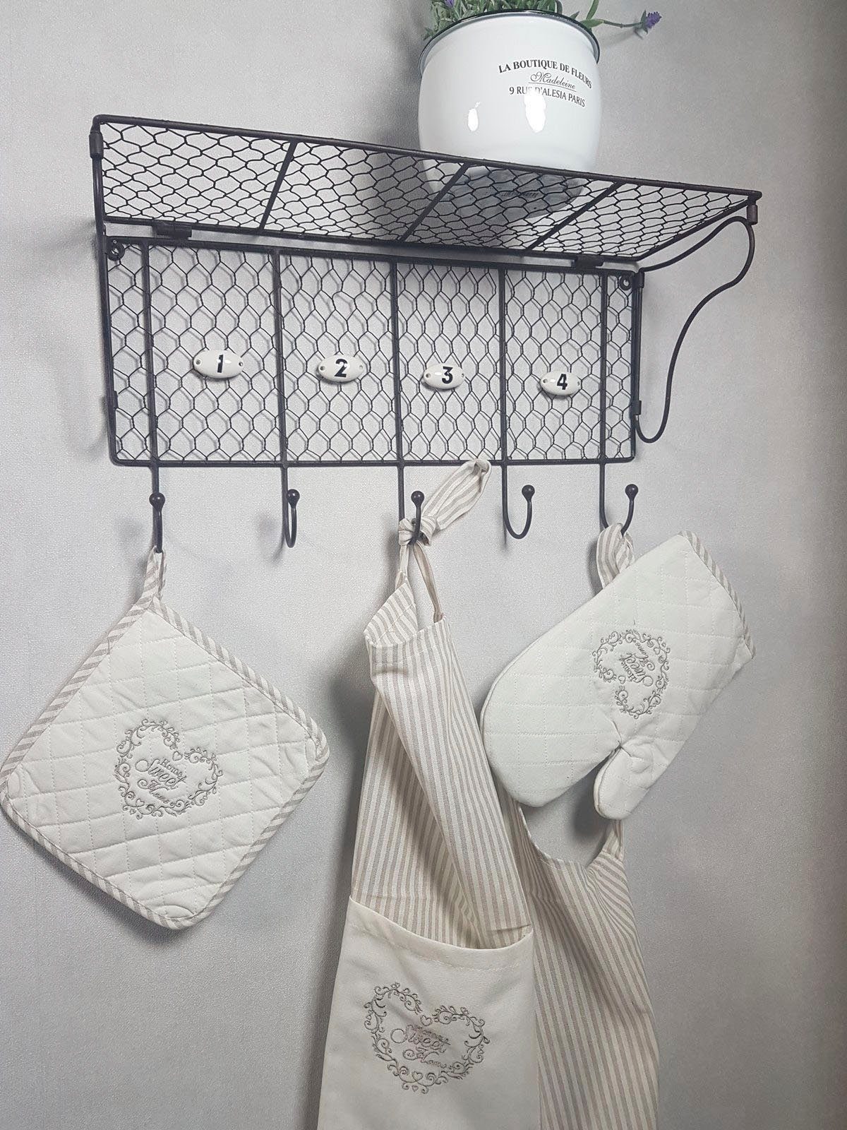 Ambiente Haus Wandregal Draht Wandregal mit Haken in Antikbraun, 1-tlg. günstig online kaufen