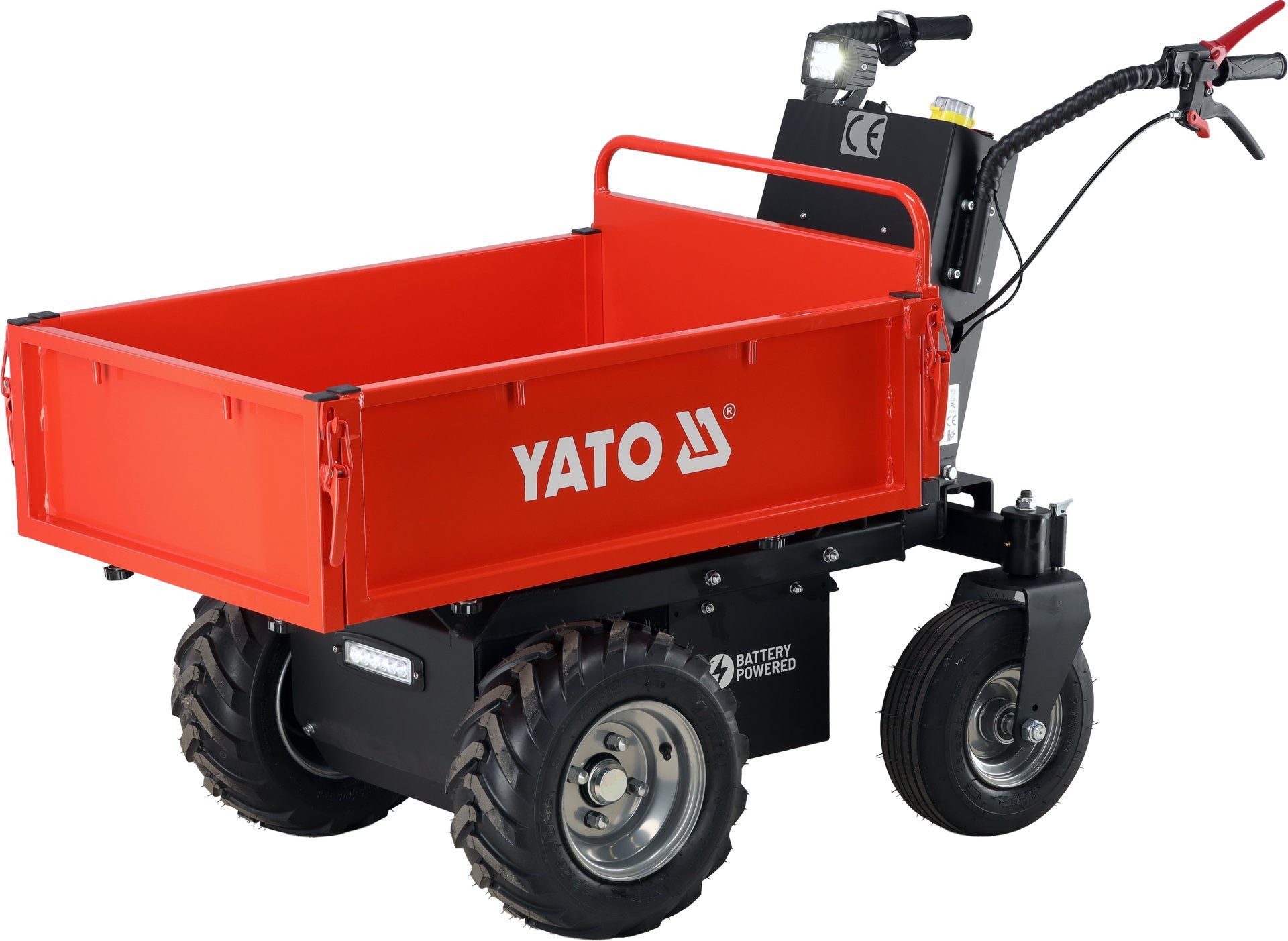 Yato Dumper Elektrische Schubkarre 1000W, 500kg Tragkraft, Akku 48V, Qualitätswerkzeug