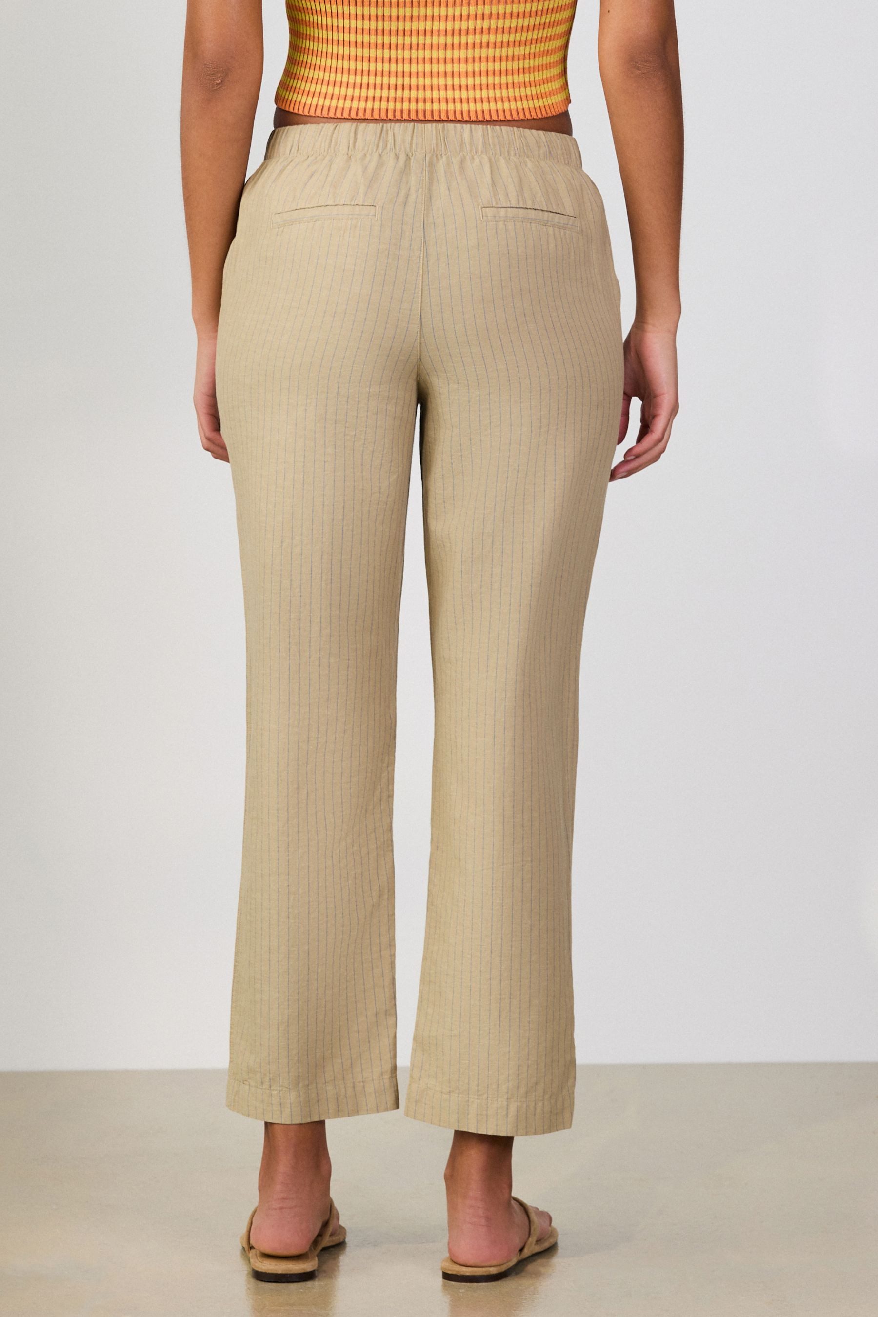 Next Stoffhose Hose aus Baumwoll-Leinengemisch mit Barrel-Bein (1-tlg)