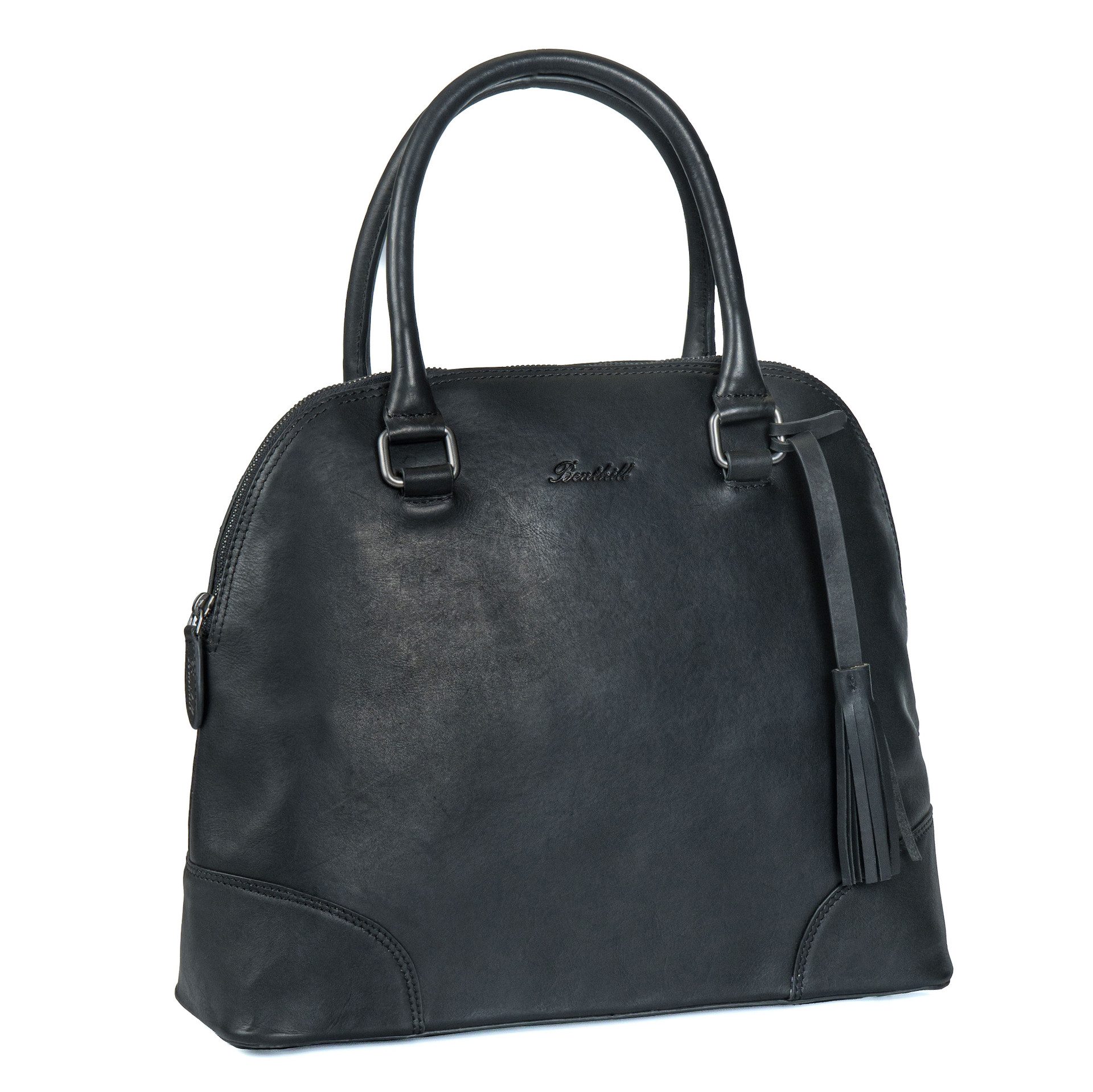 Benthill Henkeltasche Damen Handtasche Echt Leder Vintage Tasche Groß Frauen Umhängetasche, Reißverschlussfach