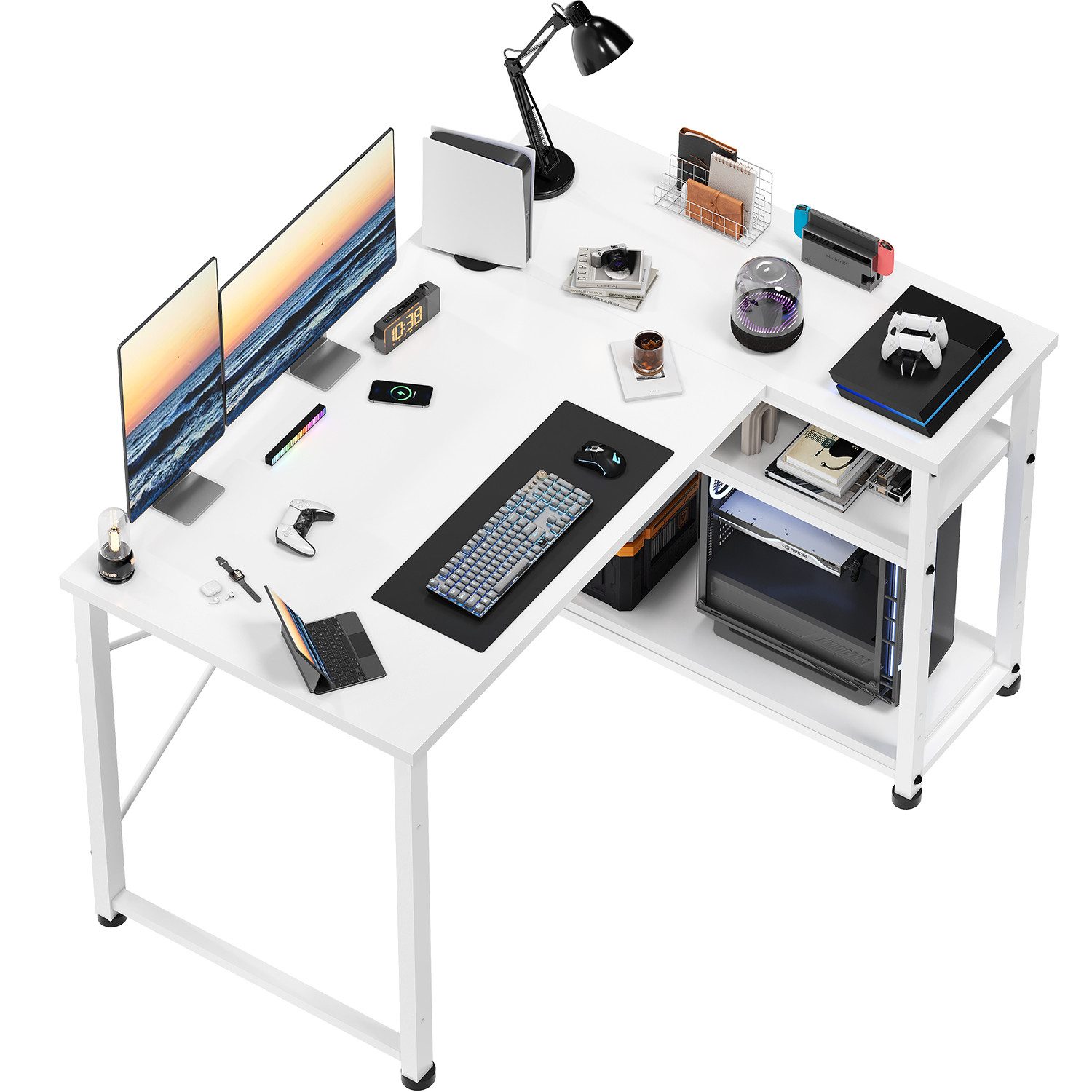 GUNJI Eckschreibtisch Eckschreibtisch Umkehrbarer L-förmiger Computer schre günstig online kaufen