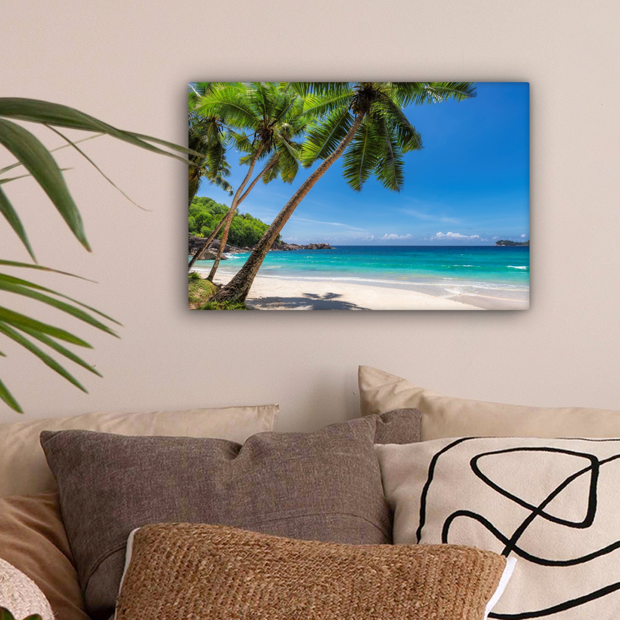 OneMillionCanvasses® Leinwandbild Strand - Palme - günstig online kaufen