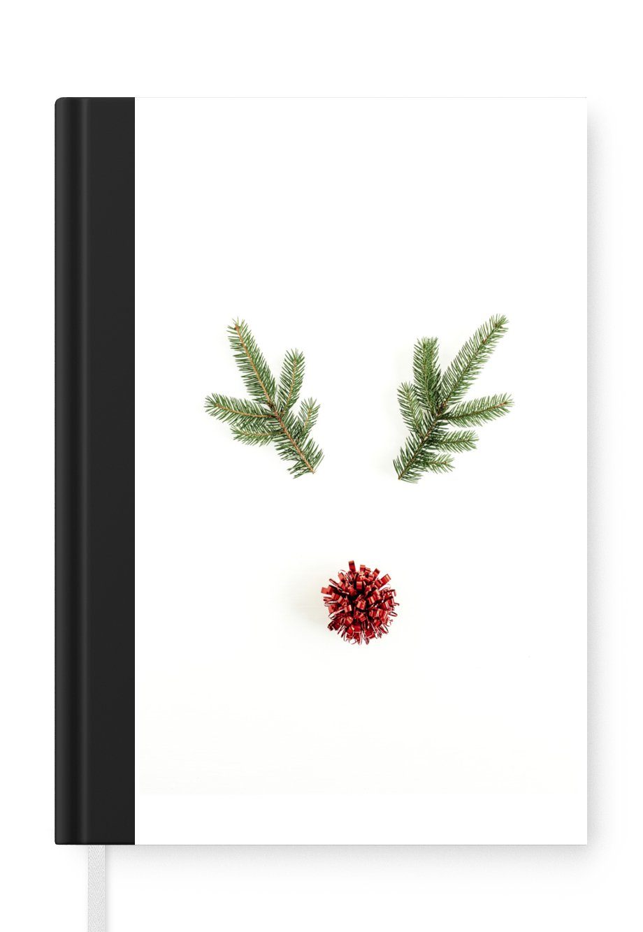 MuchoWow Notizbuch Weihnachten - Zweige - Weihnachtsdekoration, Journal, Merkzettel, Tagebuch, Notizheft, A5, 98 Seiten, Haushaltsbuch