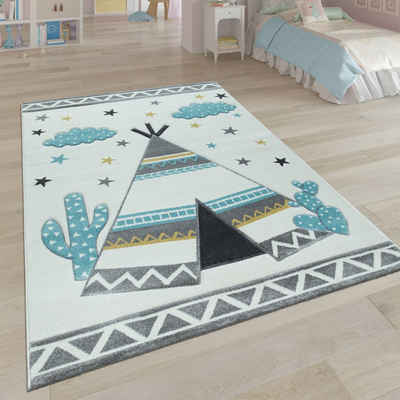 Kinderteppich Kinder Teppich Tipi Design, Paco Home, Rund, Höhe: 16 mm