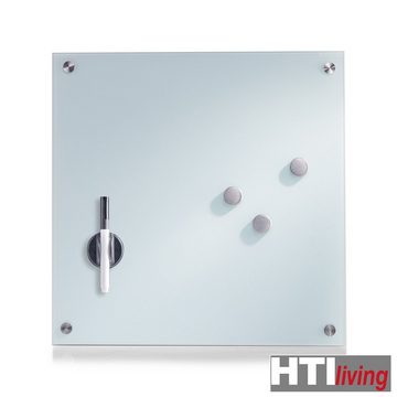 HTI-Living Memoboard Memoboard Glas quadratisch, Pinnwand Magnettafel Magnetboard Schreibtafel Schreibboard