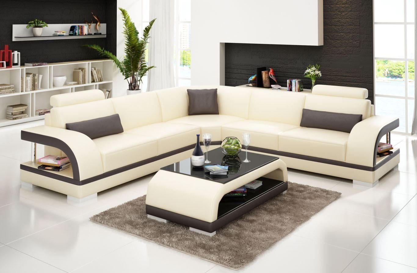 Sofa Sitz Beige Eckgarnitur Couch Möbel Ecke JVmoebel Form Ecksofa, Moderne L Designer Polster