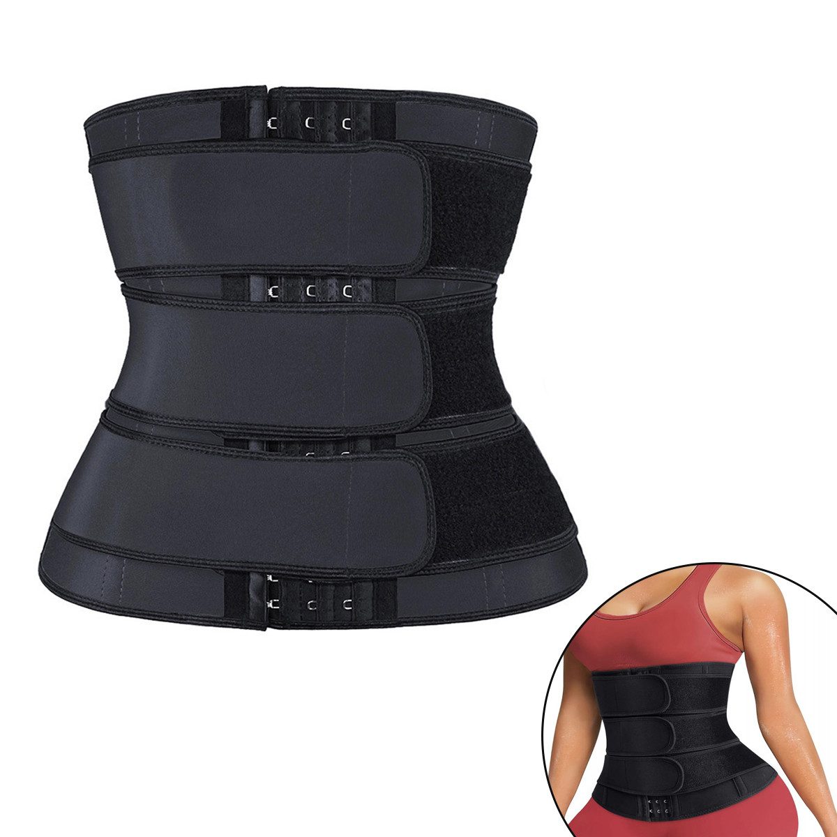 Rnemitery Bauchweggürtel Damen-Taillentrainer Korsett Verstellbar Bauchkontrolle Workout Gürtel