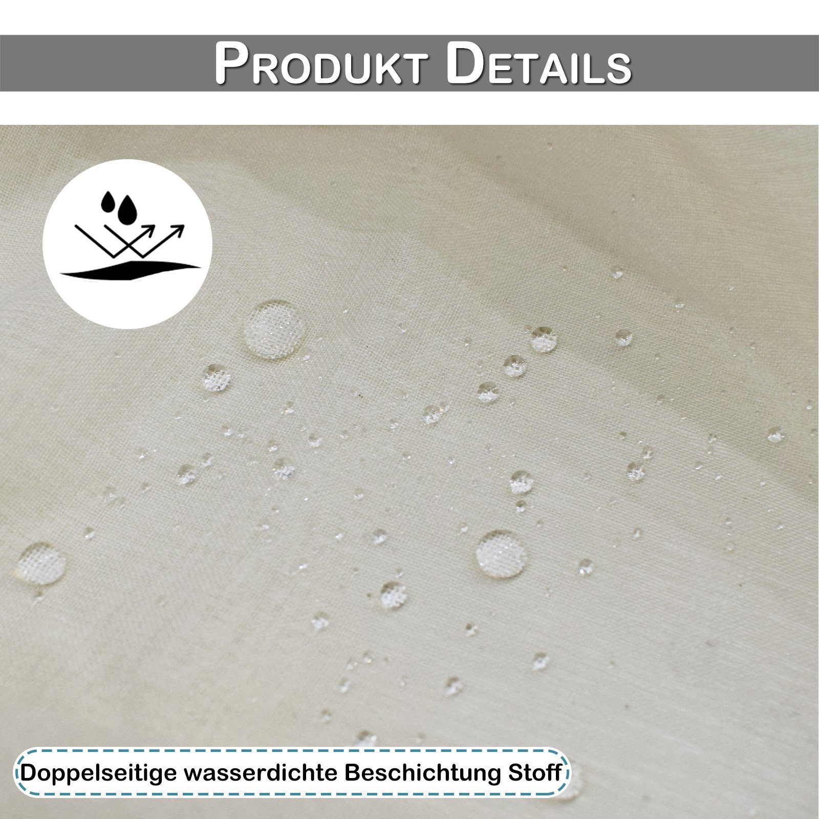 Sunicol Outdoorvorhang Outdoor Vorhang mit Ösen, Transparent, Sonnenschutz (1 St), Sichtschutz für Aussen Balkon Terrasse Rasen