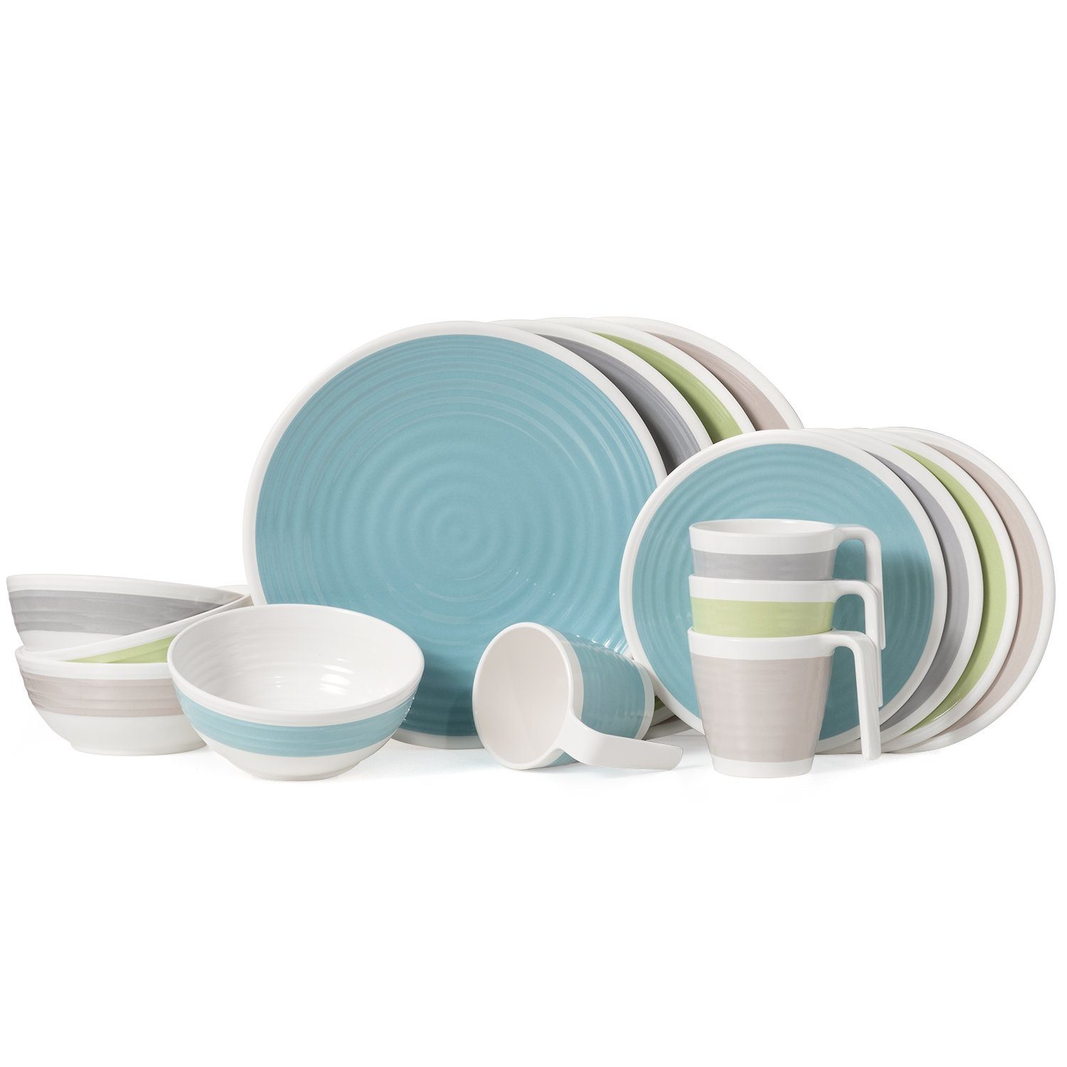 Moritz Geschirr-Set Harmonie Camping Geschirr 16-teilig 4 Personen