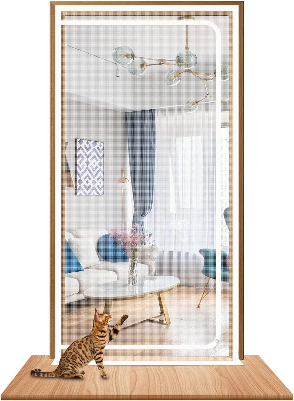 Agger Insektenschutz-Tür Verdickter Katzenschutzvorhang aus atmungsaktivem, robustem Mesh