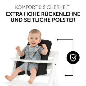 Hauck Hochstuhlauflage Cosy Select - Waffle Pique Black, Sitzverkleinerer Sitzkissen für Hochstuhl Alpha+ und Beta+