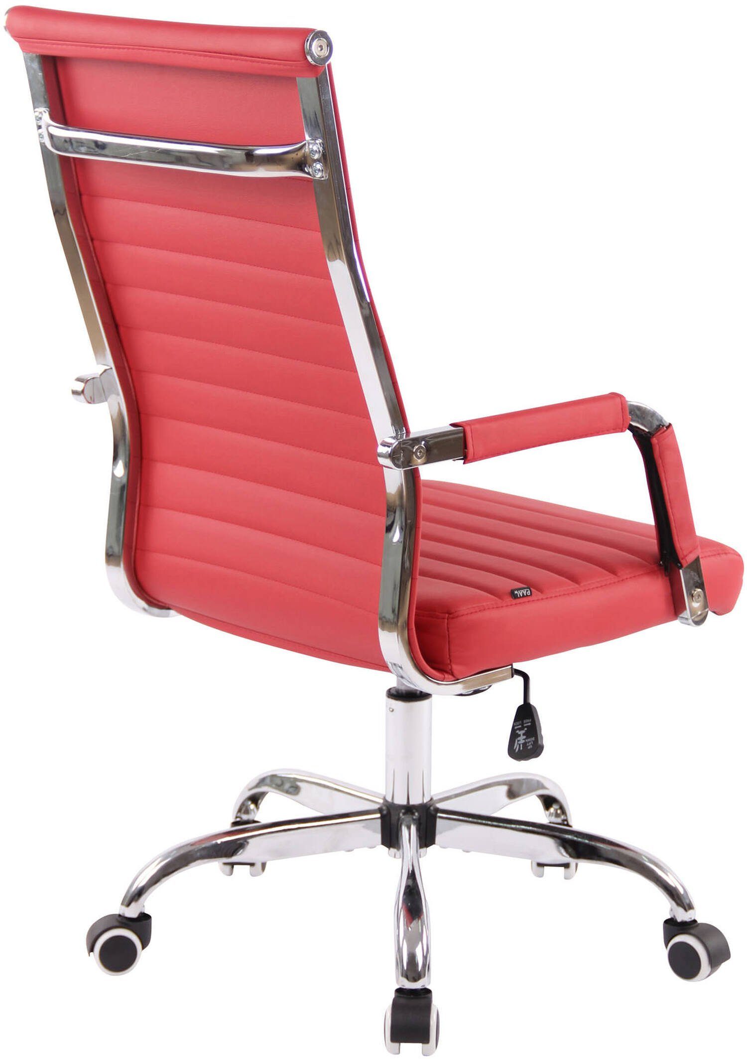 Bürostuhl Gestell: Drehstuhl, rot chrom Metall (Schreibtischstuhl, drehbar Rückenlehne - und Amadeus TPFLiving Kunstleder 360° Bürostuhl Chefsessel, mit - bequemer Sitzfläche: XXL), höhenverstellbar