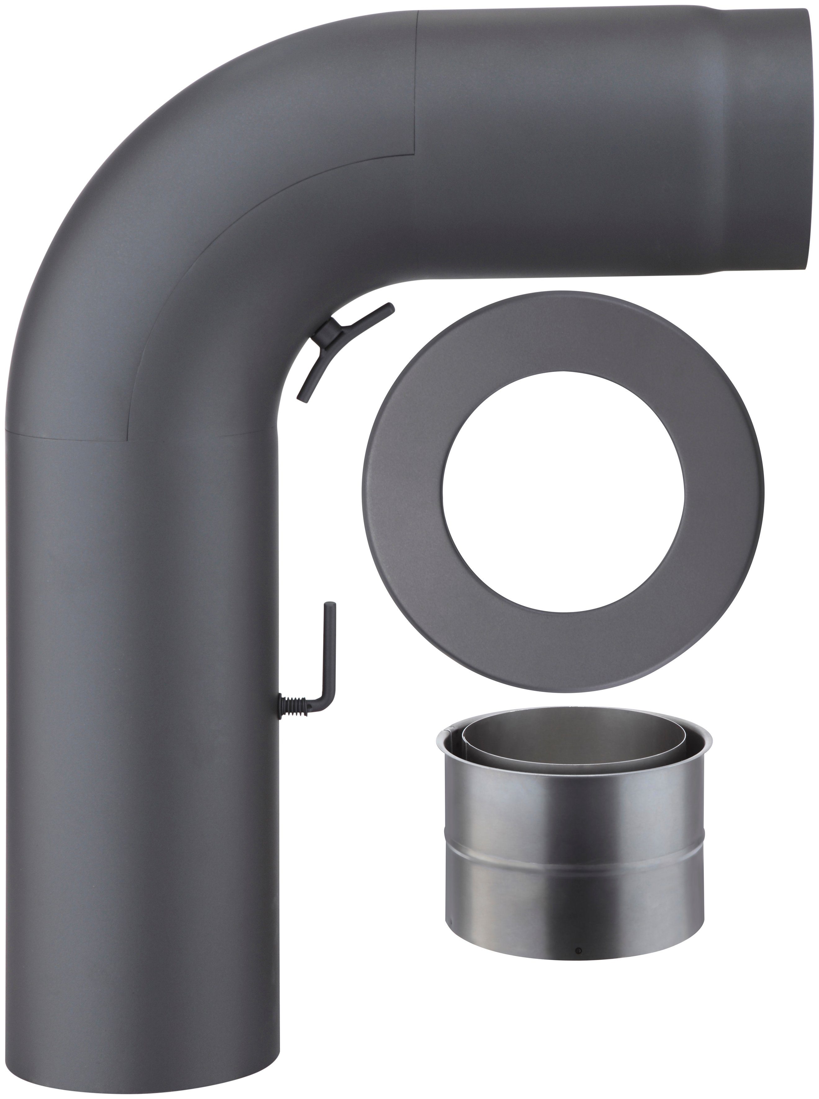 Color Emajl Ofenrohr Heathus Rauchrohr-Set Fullform GR, (Set, 3-tlg), Bogen günstig online kaufen